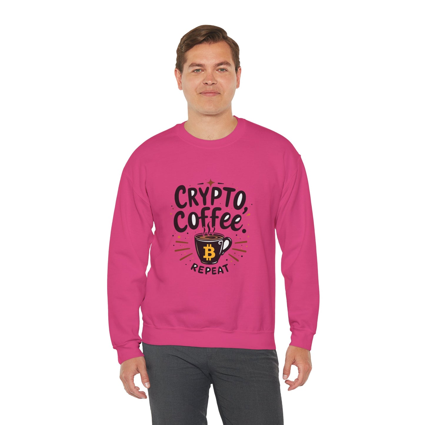 Crypto Coffee Repeat Sweatshirt - Unisex Heavy Blend™ Crewneck