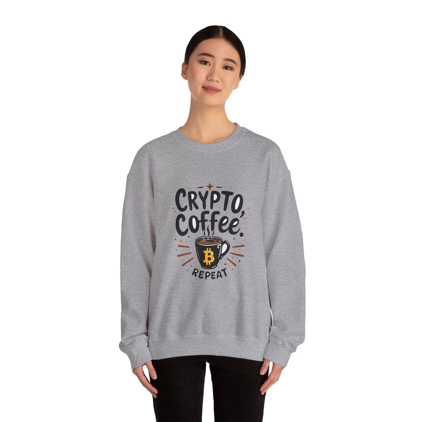 Crypto Coffee Repeat Sweatshirt - Unisex Heavy Blend™ Crewneck