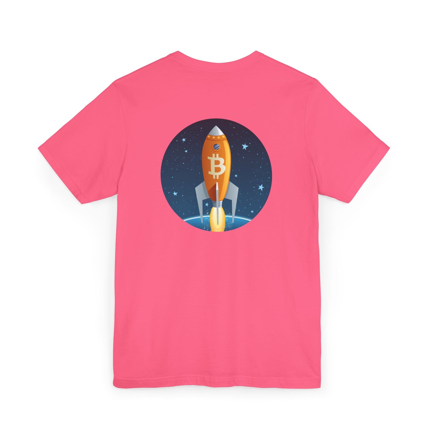 Bitcoin Fun Sky Rocket T-Shirt - Crypto Currency Tee, Unisex Jersey Shirt, Cryptocurrency Gift, BTC Lover Top, Digital Money Clothing