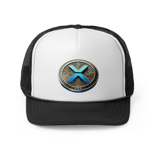 XRP Cryptocurrency Trucker Cap - Stylish Mesh Hat for Crypto Enthusiasts