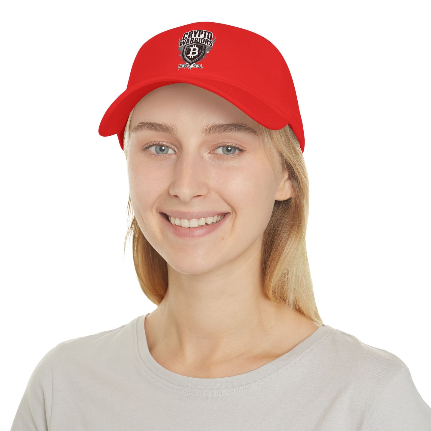 Crypto Warriors Low Profile Baseball Cap - Never Sell Red Hat