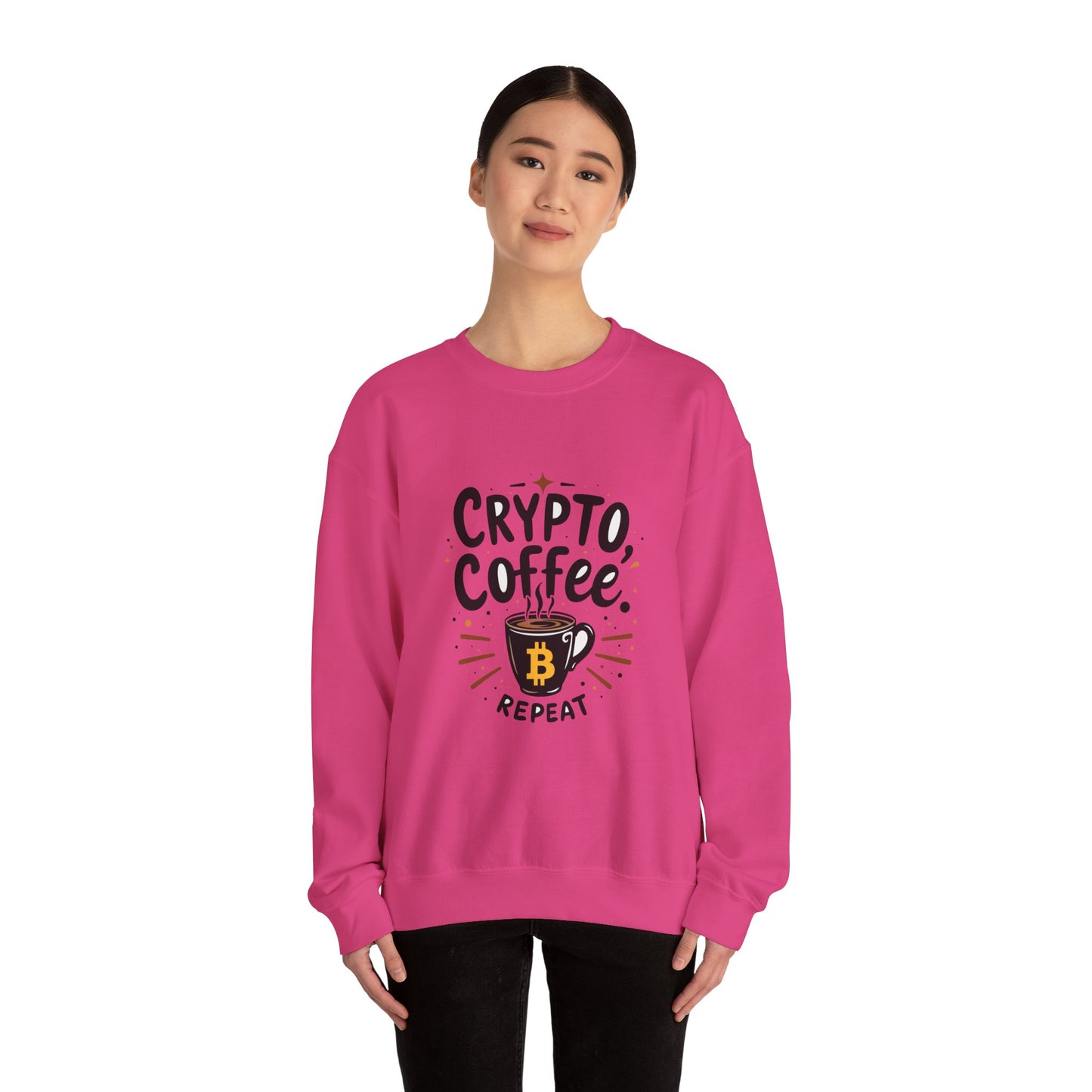 Crypto Coffee Repeat Sweatshirt - Unisex Heavy Blend™ Crewneck