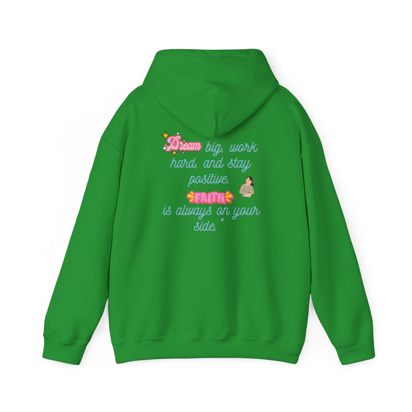 Inspirational Floral Hoodie - ‘Dream Big, Work Hard’ Sweatshirt for Positive Vibes