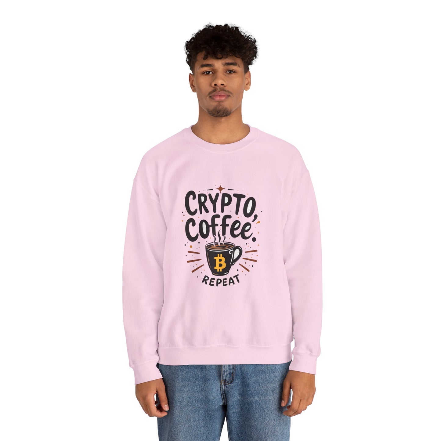 Crypto Coffee Repeat Sweatshirt - Unisex Heavy Blend™ Crewneck