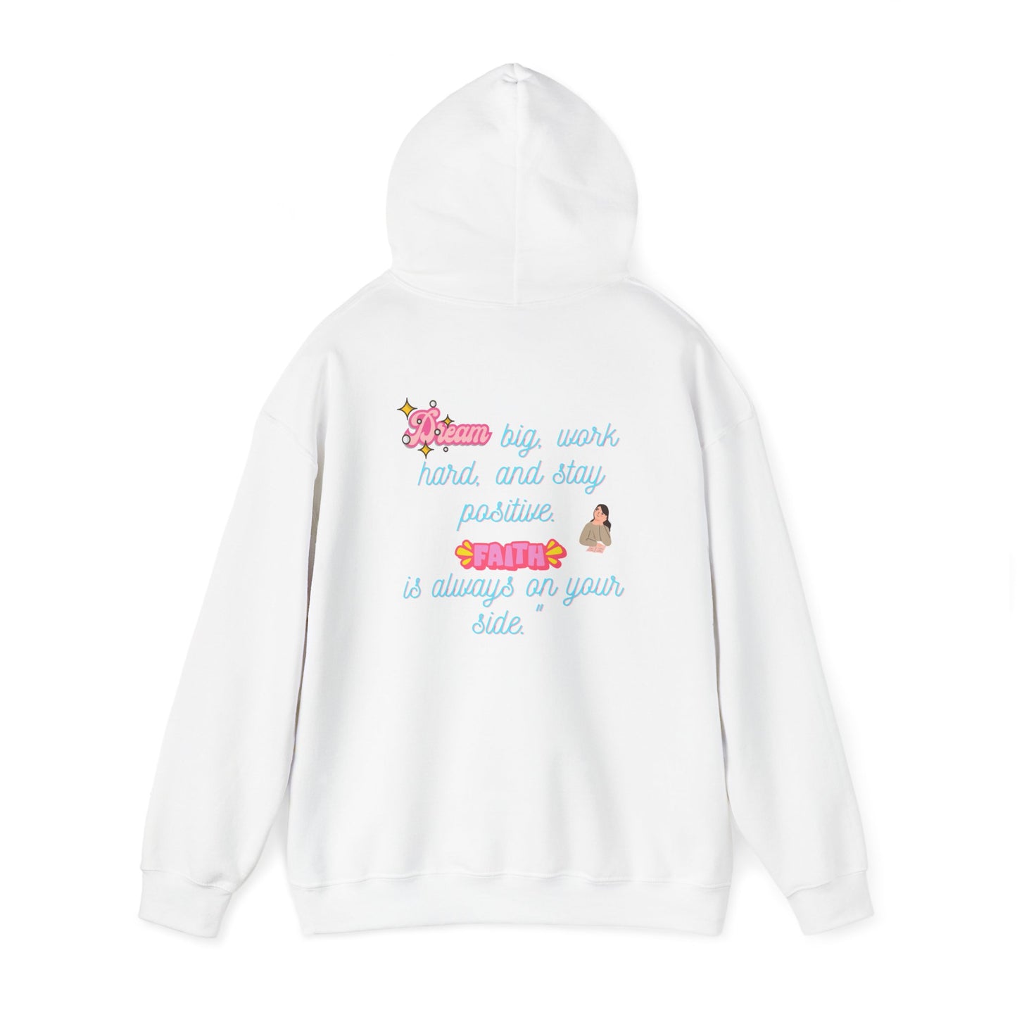 Inspirational Floral Hoodie - ‘Dream Big, Work Hard’ Sweatshirt for Positive Vibes