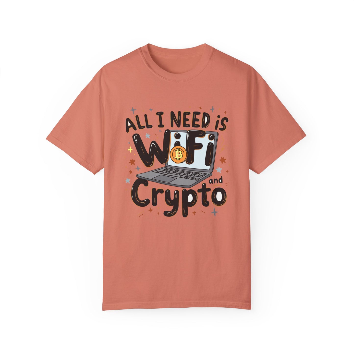 Bitcoin Wifi Unisex T-shirt, Cryptocurrency Tee, BTC Shirt, Digital Currency Top, Blockchain Apparel