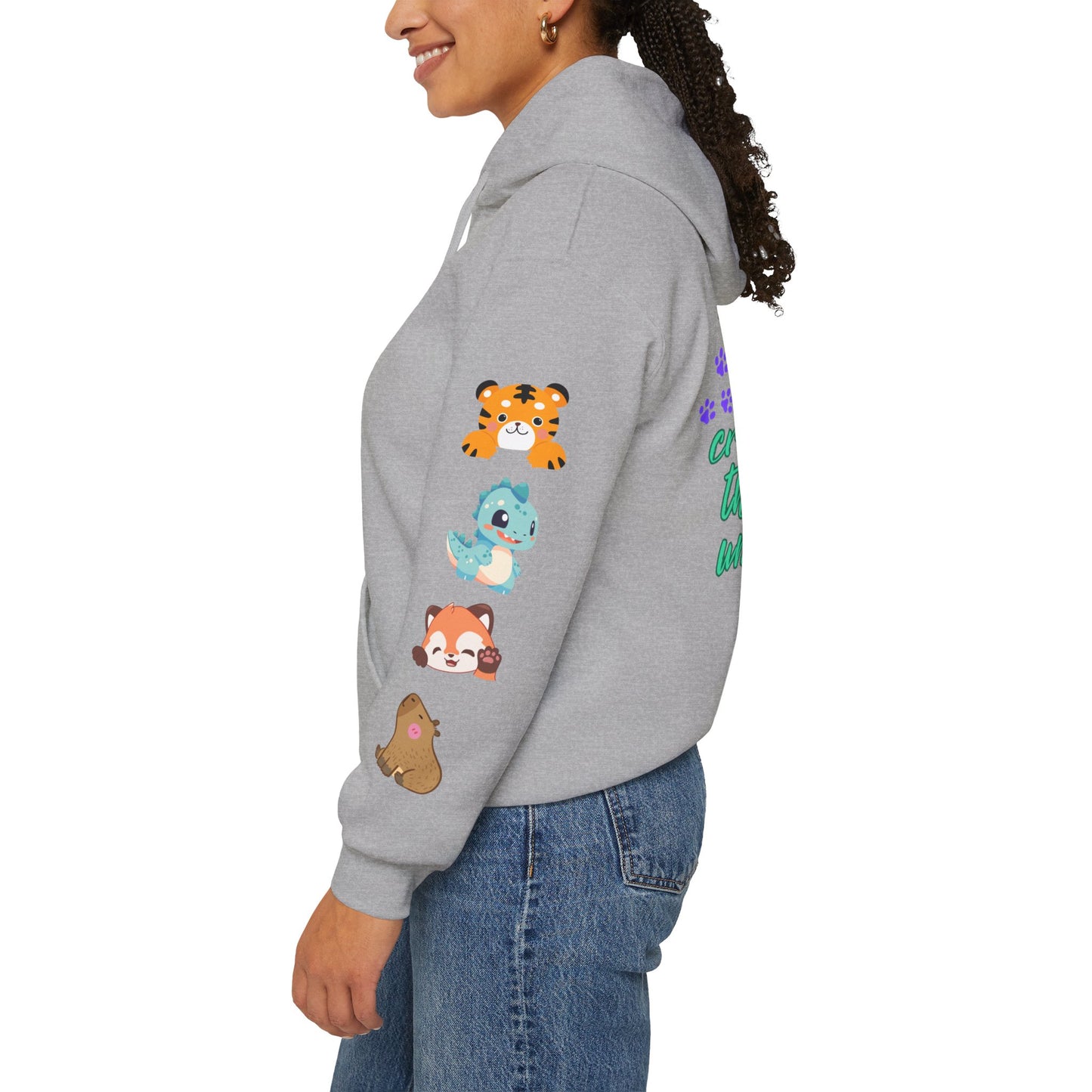 Faunaverse  Hoodies - Cute Creatures Unisex Hooded Sweatshirt – Cozy Animal Print for Animal Lovers