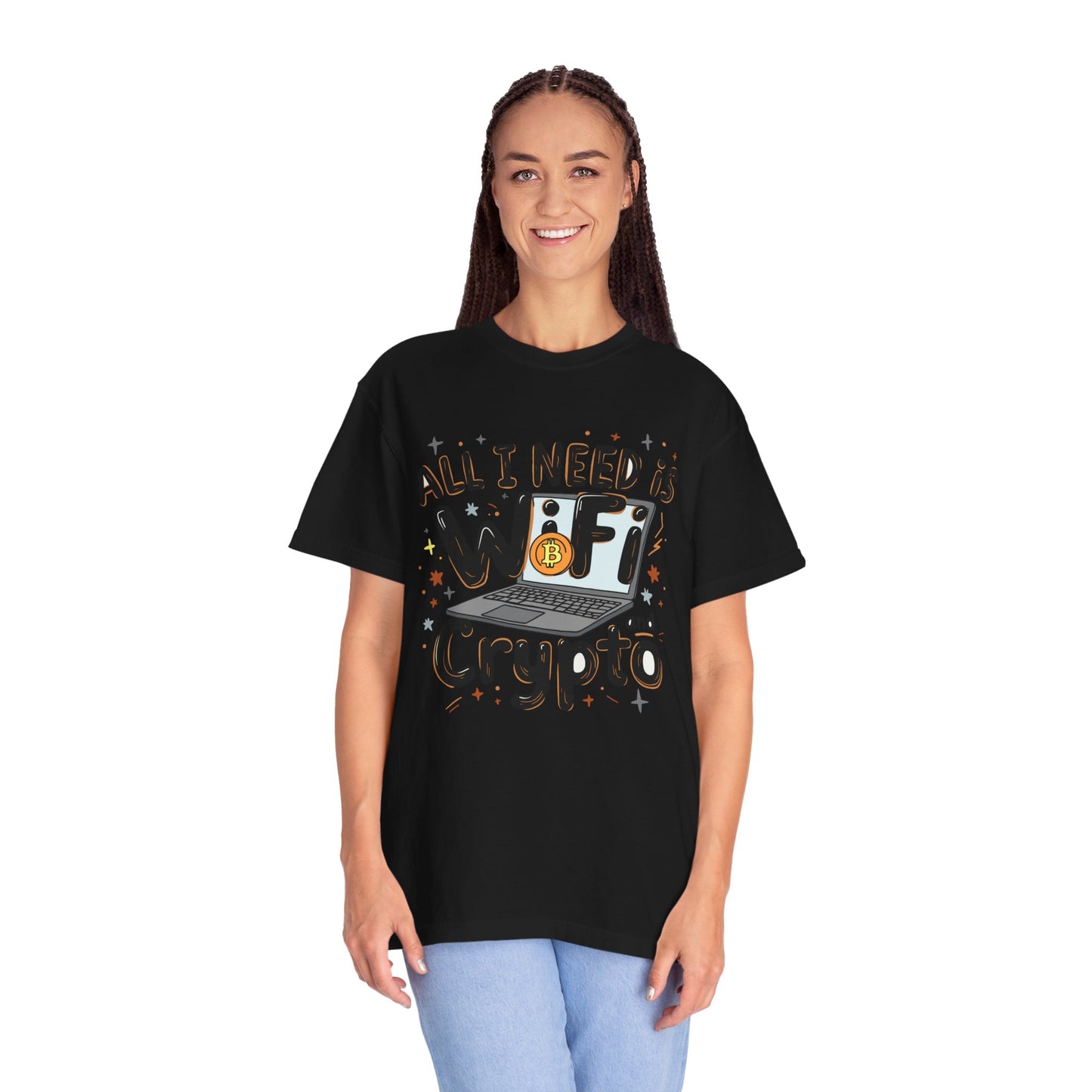 Bitcoin Wifi Unisex T-shirt, Cryptocurrency Tee, BTC Shirt, Digital Currency Top, Blockchain Apparel