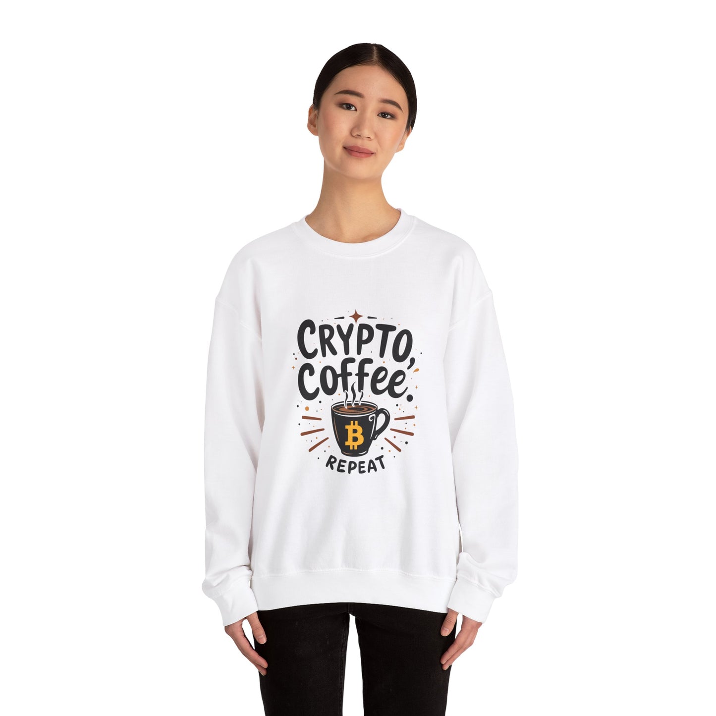 Crypto Coffee Repeat Sweatshirt - Unisex Heavy Blend™ Crewneck