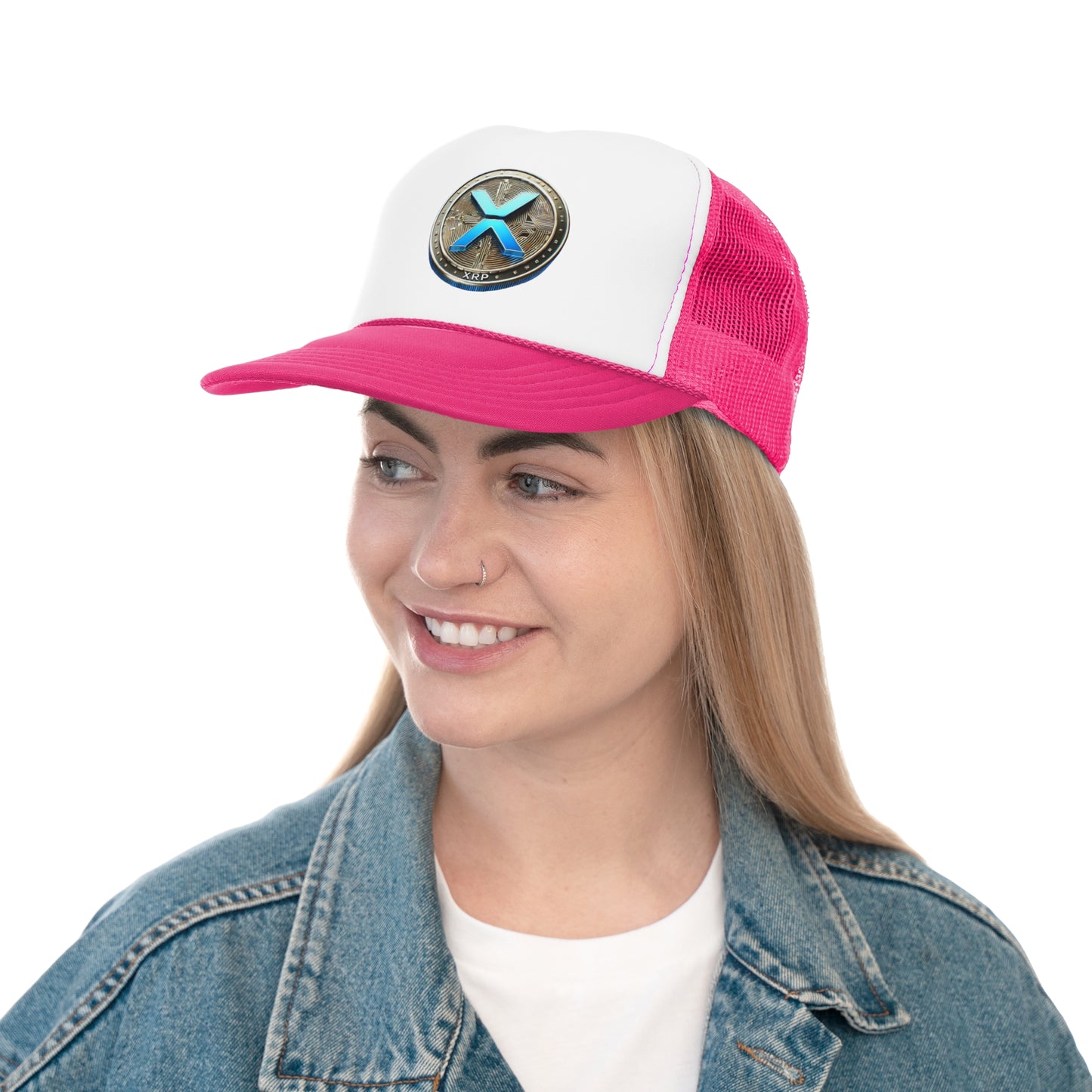 XRP Cryptocurrency Trucker Cap - Stylish Mesh Hat for Crypto Enthusiasts