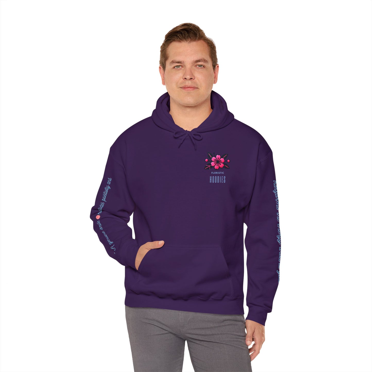 Floristic Hoodies - Genuine Smile Positive Energy Heavy Blend Hoodie