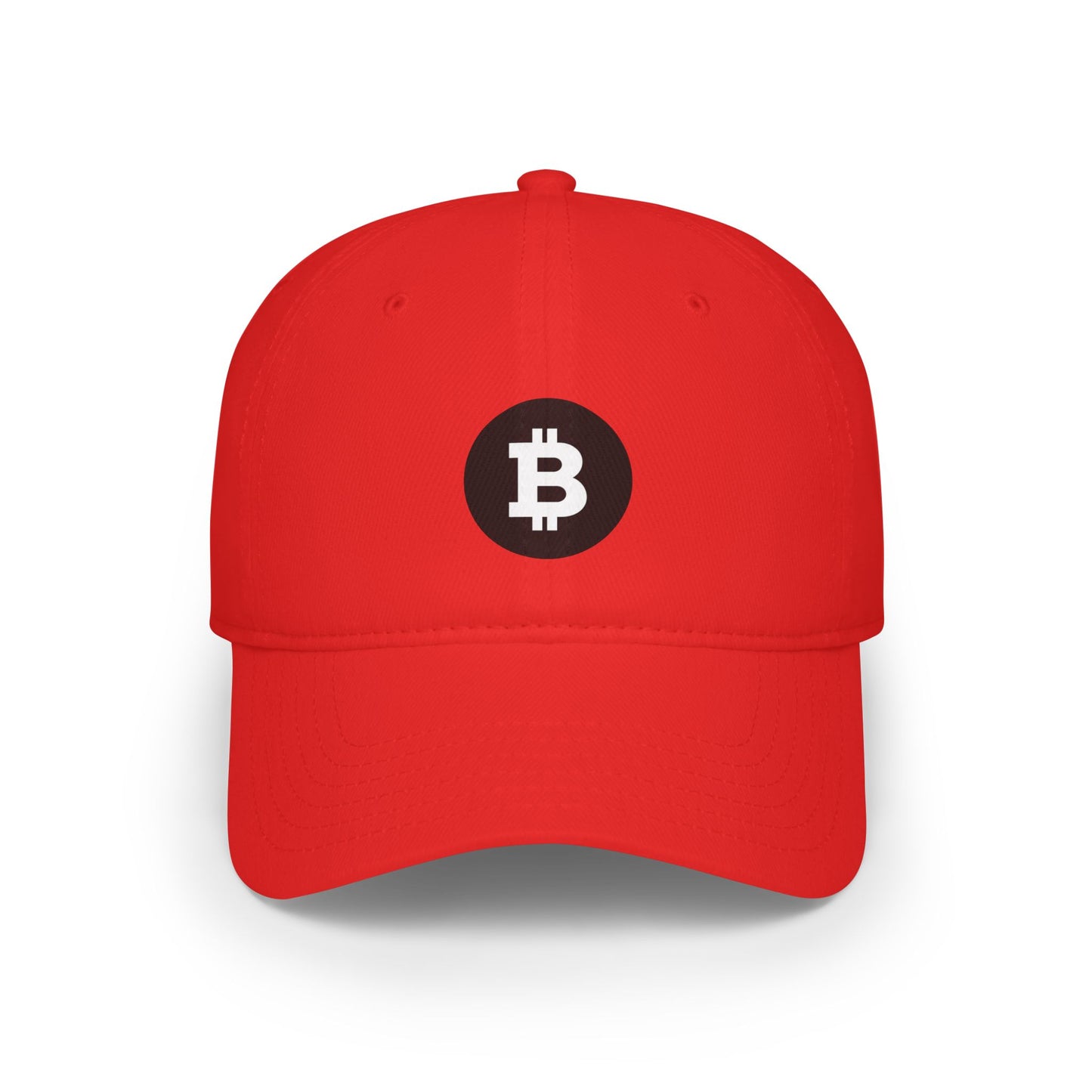 Bitcoin Low Profile Baseball Cap - Casual Red Hat for Cryptocurrency Enthusiasts