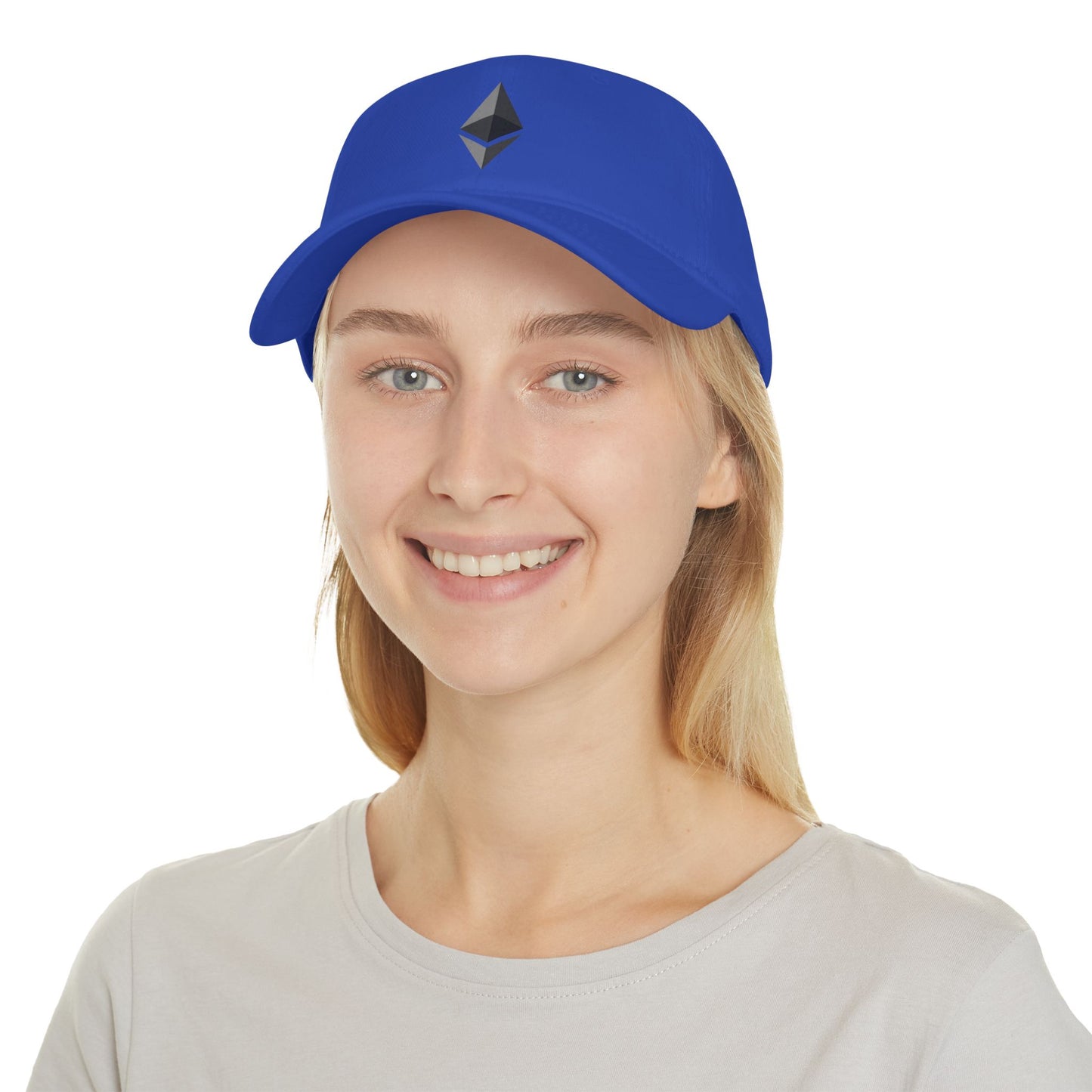 Ethereum Logo Low Profile Baseball Cap - Stylish Red Cap for Crypto Enthusiasts