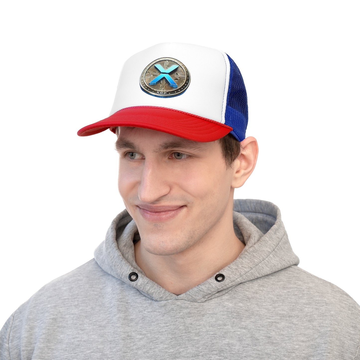 XRP Cryptocurrency Trucker Cap - Stylish Mesh Hat for Crypto Enthusiasts