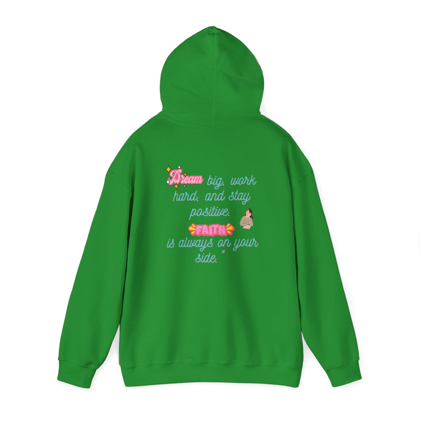 Inspirational Floral Hoodie - ‘Dream Big, Work Hard’ Sweatshirt for Positive Vibes