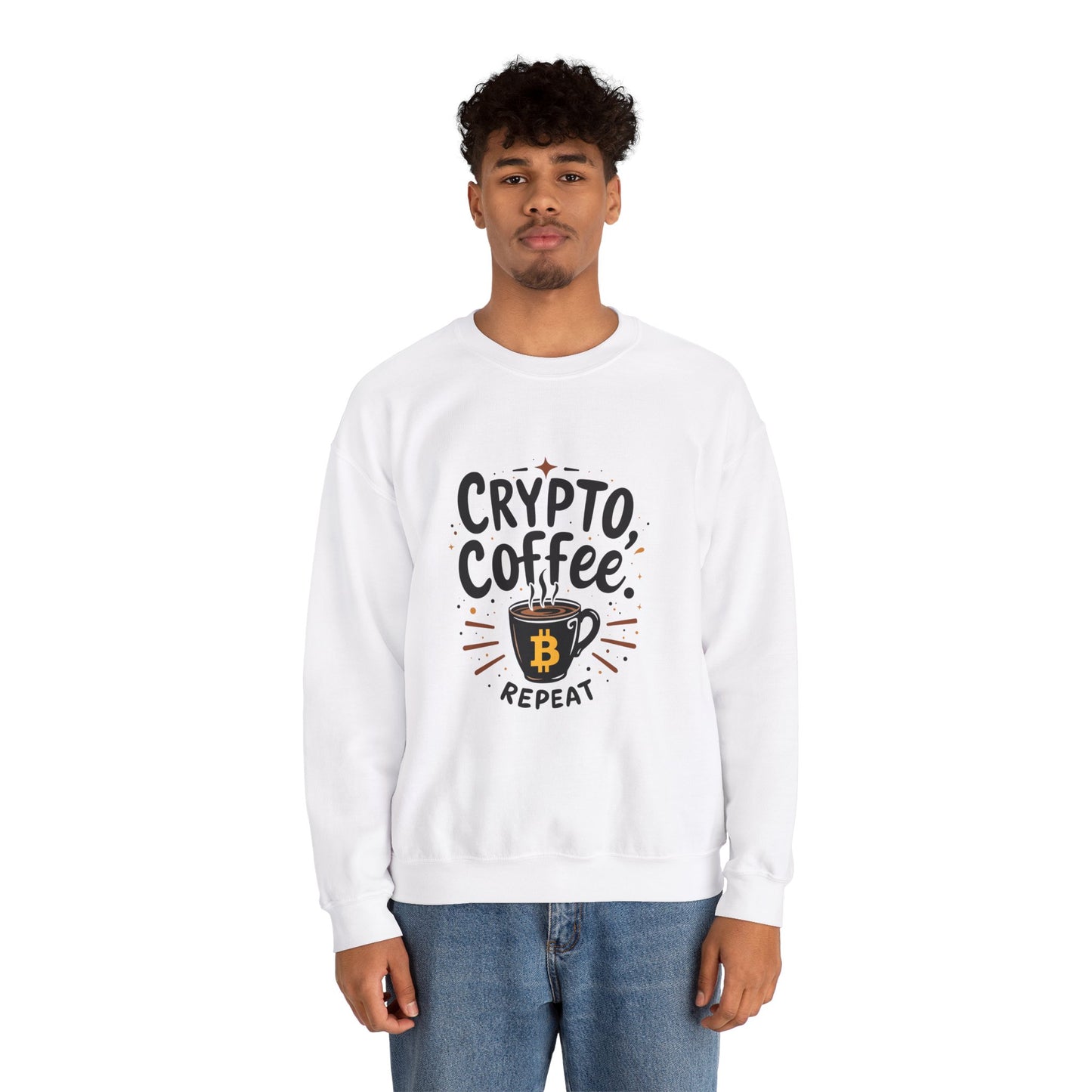 Crypto Coffee Repeat Sweatshirt - Unisex Heavy Blend™ Crewneck