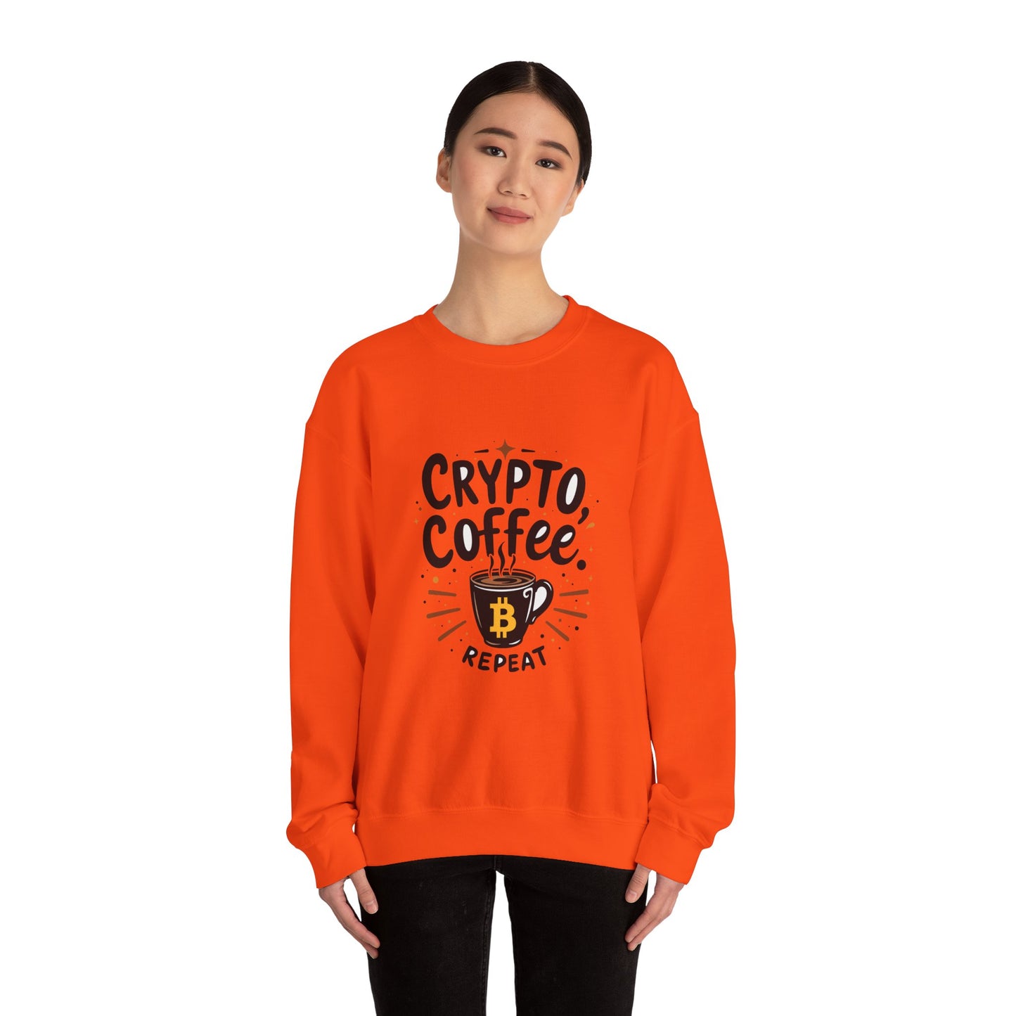 Crypto Coffee Repeat Sweatshirt - Unisex Heavy Blend™ Crewneck