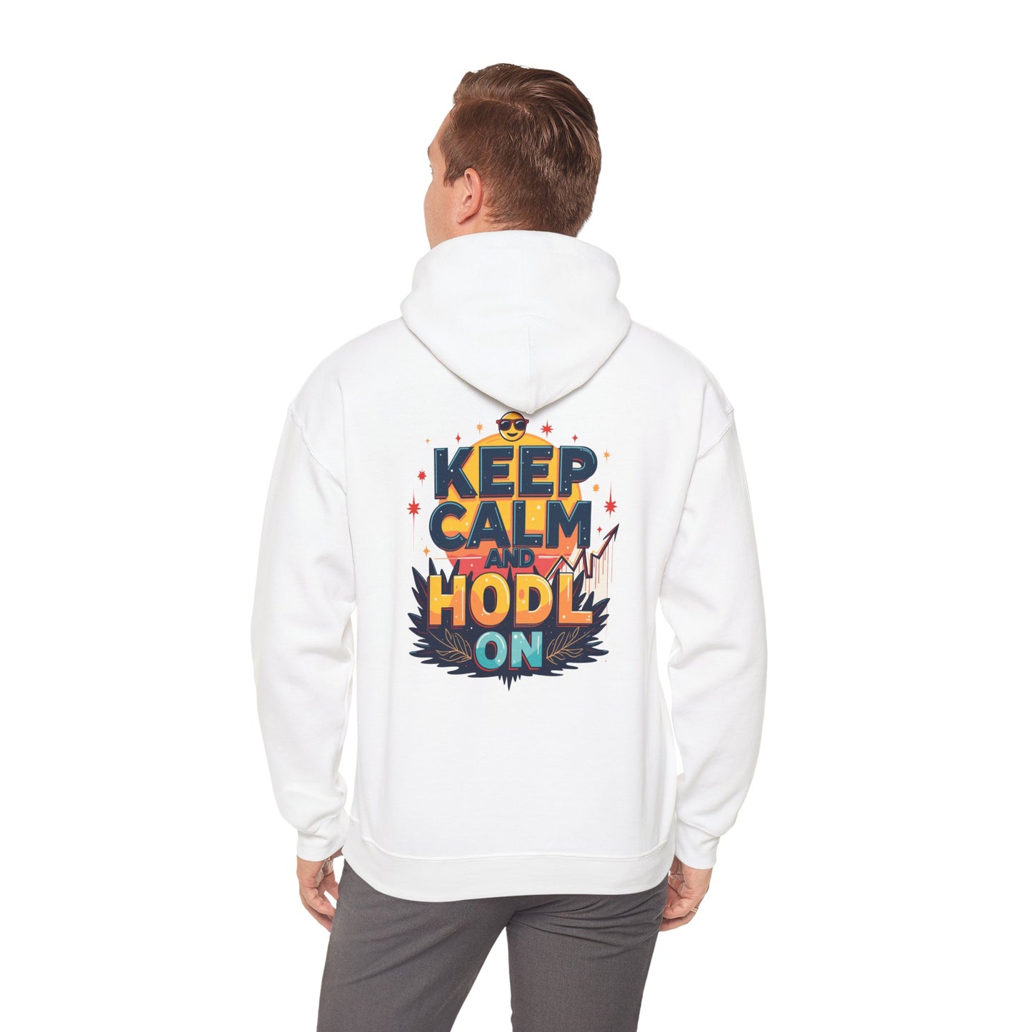 Bitcoin Inspired Unisex Hoodie - 'Keep Calm and HODL On'