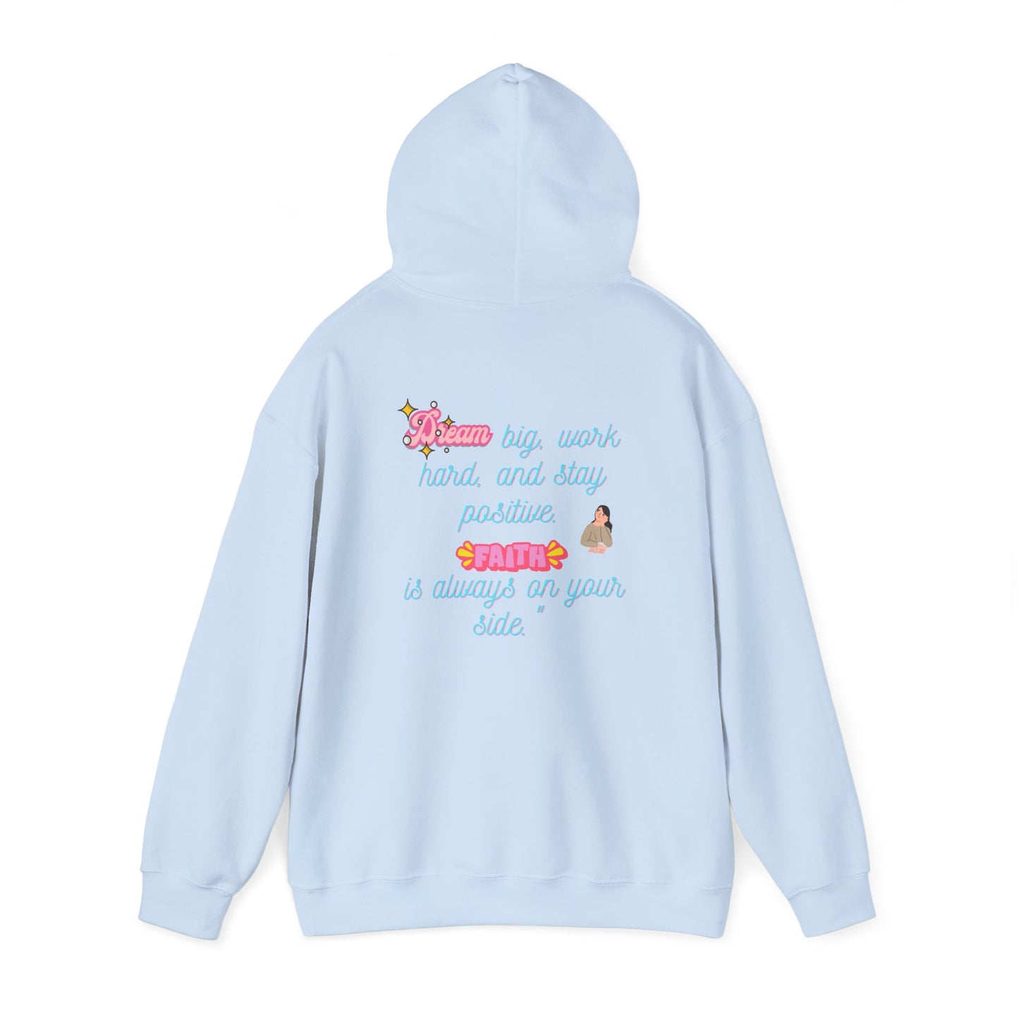 Inspirational Floral Hoodie - ‘Dream Big, Work Hard’ Sweatshirt for Positive Vibes