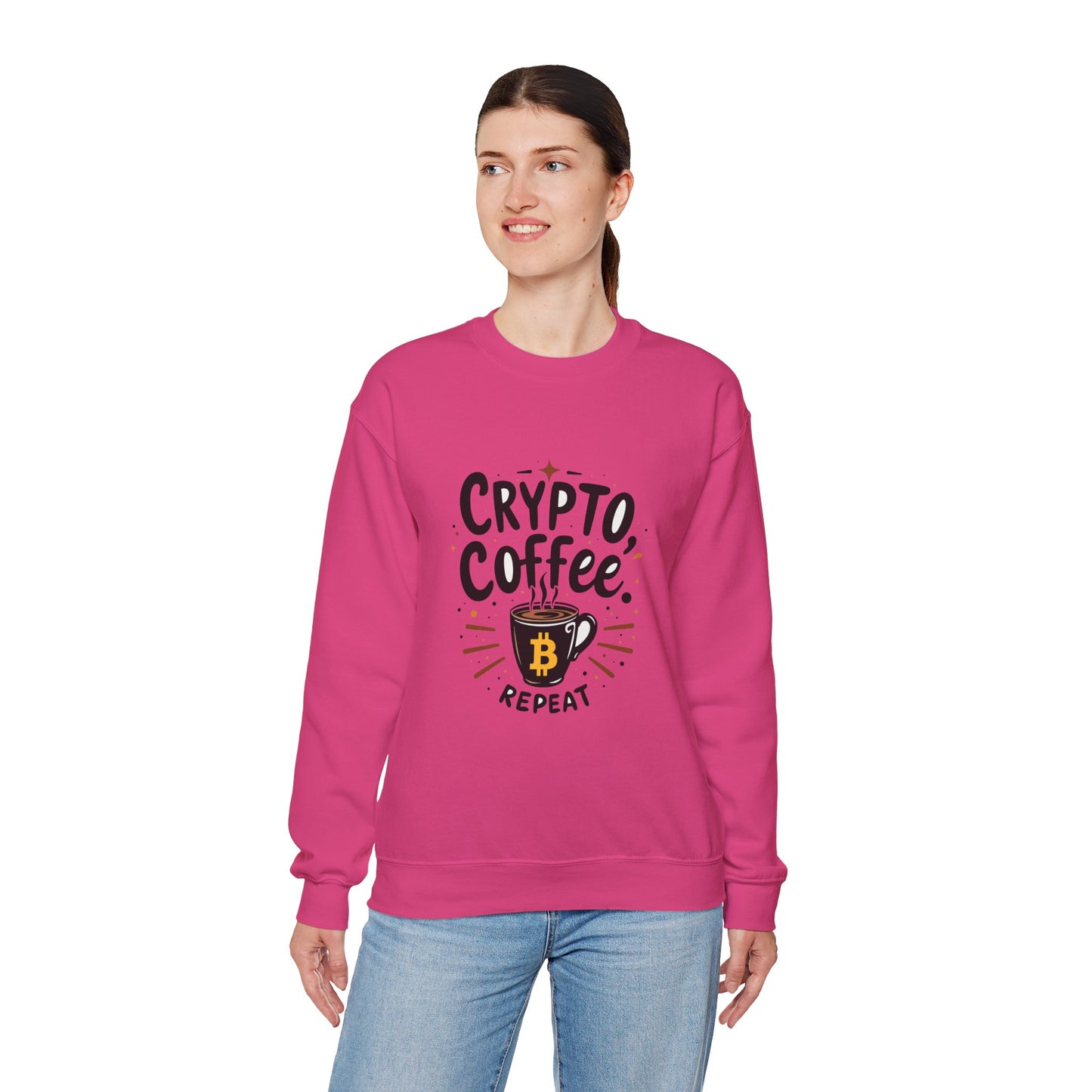 Crypto Coffee Repeat Sweatshirt - Unisex Heavy Blend™ Crewneck