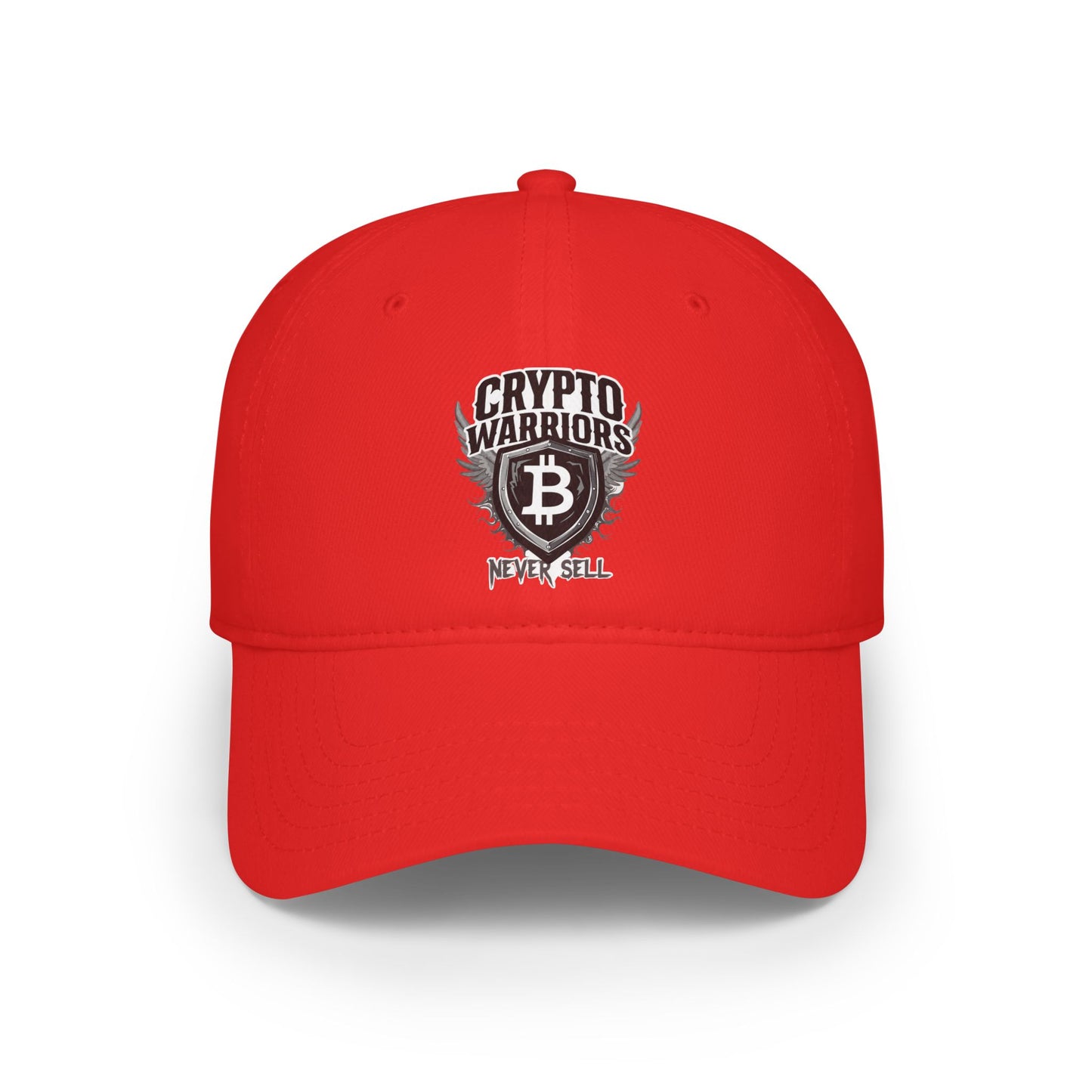 Crypto Warriors Low Profile Baseball Cap - Never Sell Red Hat