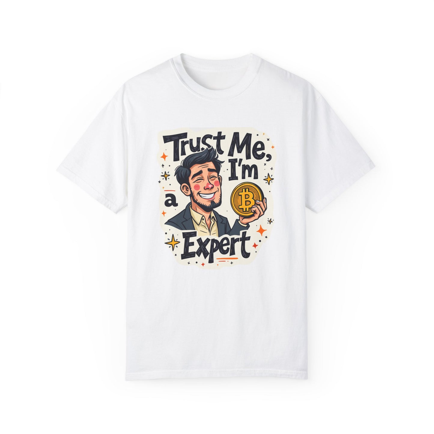 Bitcoin Trust Me Unisex Garment-Dyed T-shirt, Cryptocurrency Tee, BTC Logo Shirt, HODL Gift, Crypto Investor Apparel