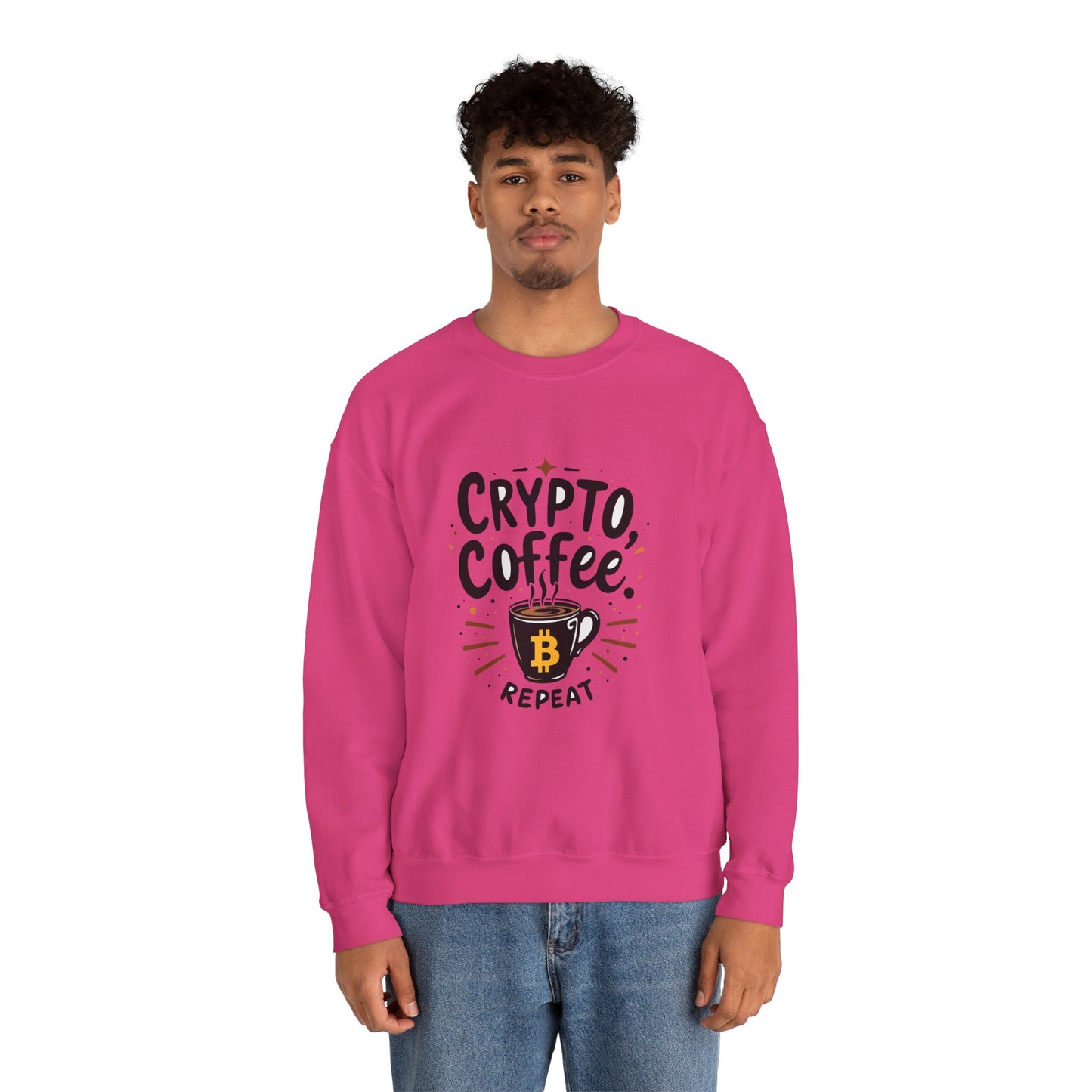 Crypto Coffee Repeat Sweatshirt - Unisex Heavy Blend™ Crewneck