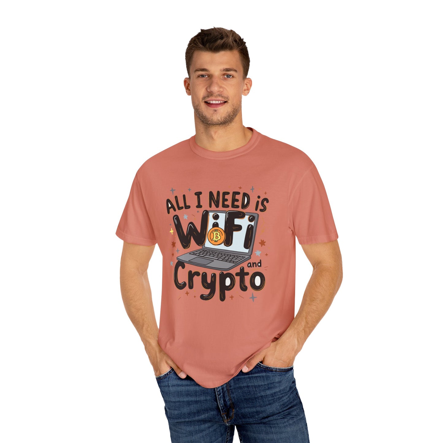 Bitcoin Wifi Unisex T-shirt, Cryptocurrency Tee, BTC Shirt, Digital Currency Top, Blockchain Apparel