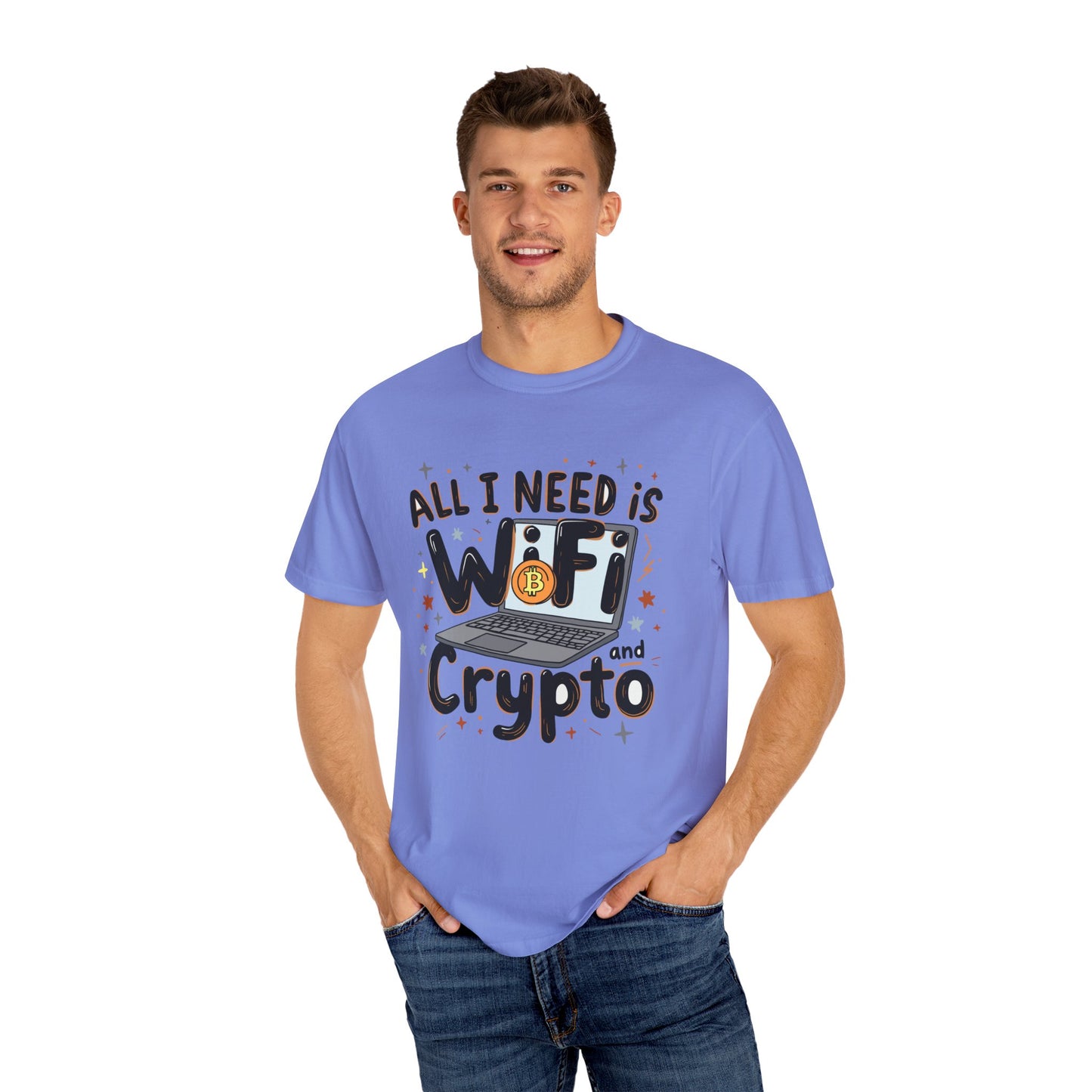 Bitcoin Wifi Unisex T-shirt, Cryptocurrency Tee, BTC Shirt, Digital Currency Top, Blockchain Apparel