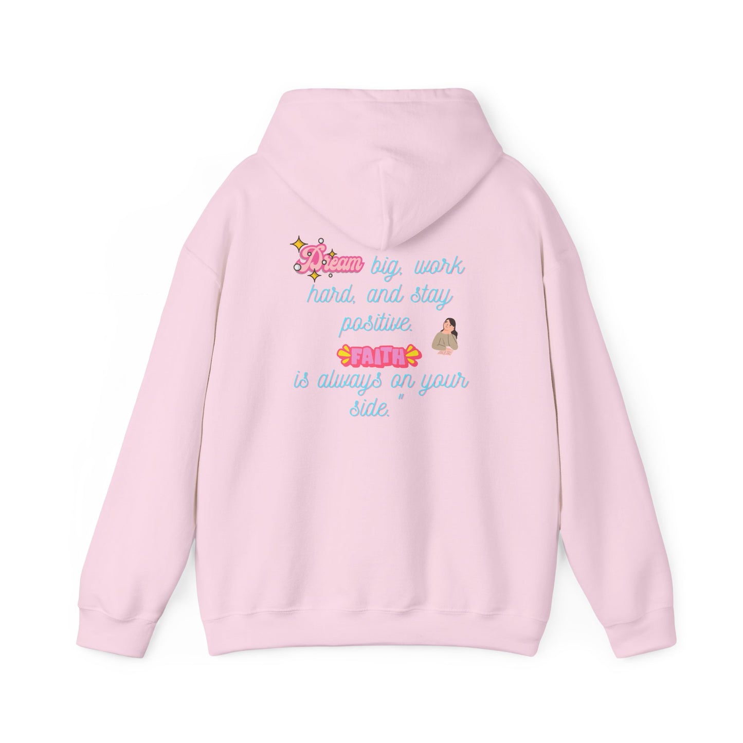 Inspirational Floral Hoodie - ‘Dream Big, Work Hard’ Sweatshirt for Positive Vibes