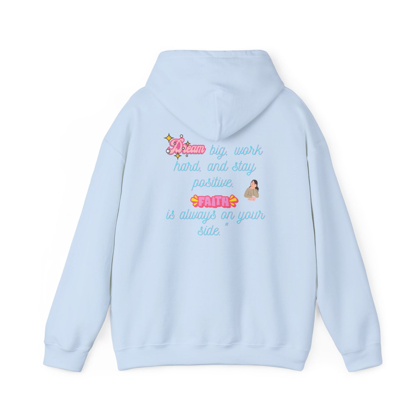 Inspirational Floral Hoodie - ‘Dream Big, Work Hard’ Sweatshirt for Positive Vibes