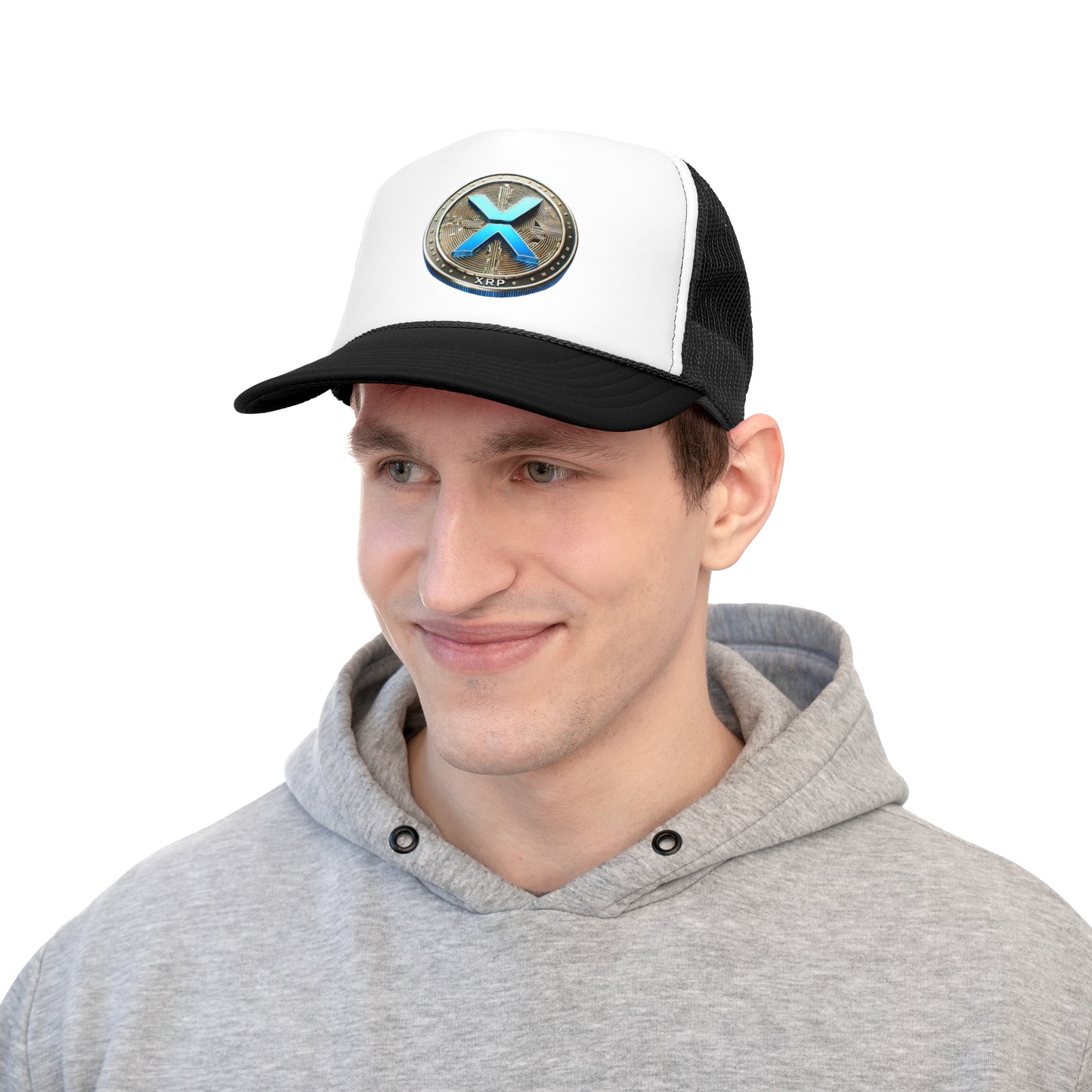 XRP Cryptocurrency Trucker Cap - Stylish Mesh Hat for Crypto Enthusiasts