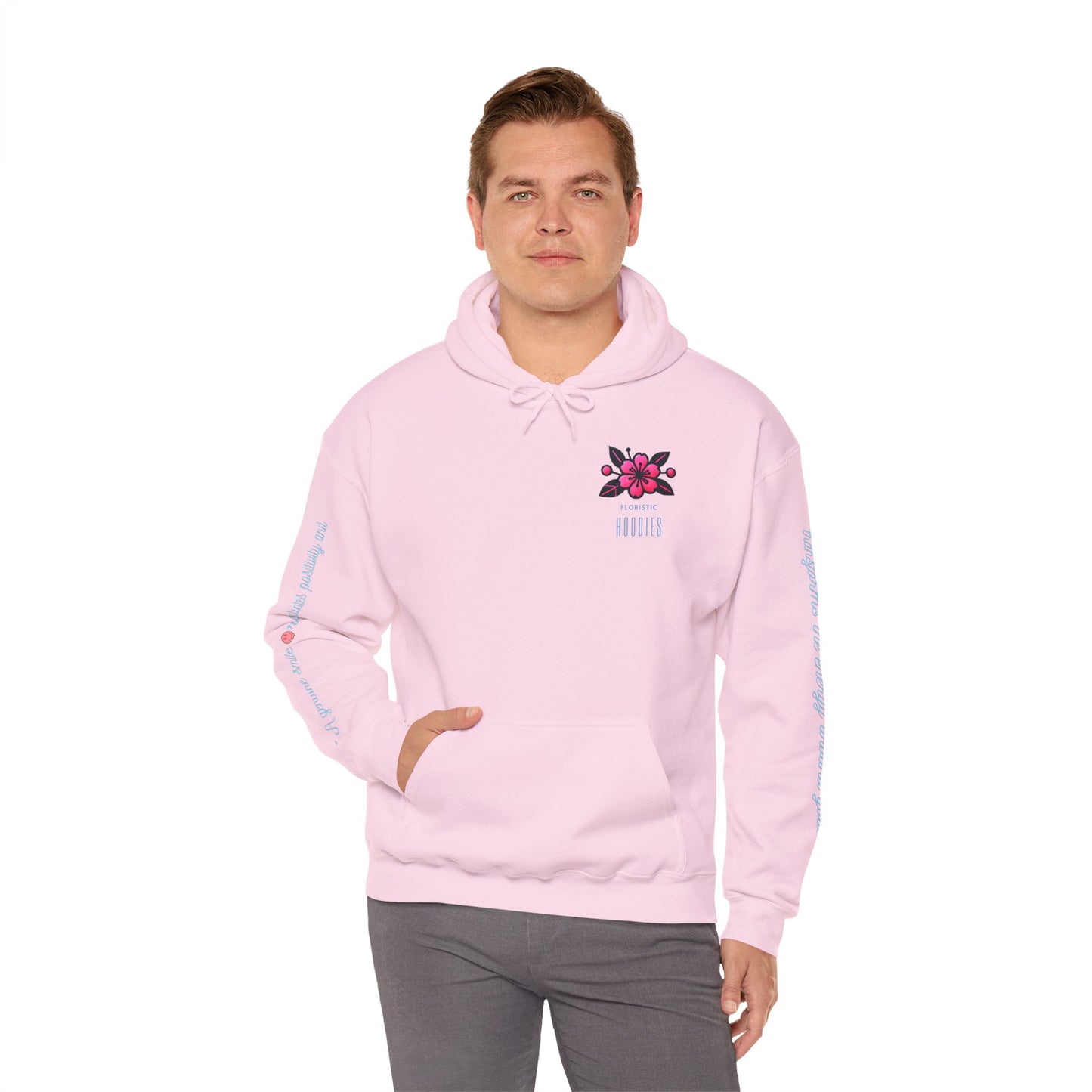 Floristic Hoodies - Genuine Smile Positive Energy Heavy Blend Hoodie