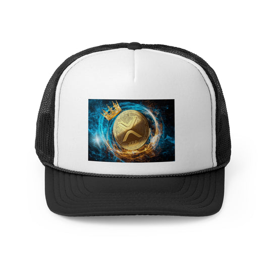 Stylish Trucker Cap with XRP King Golden Emblem – Perfect for Outdoor Adventures!