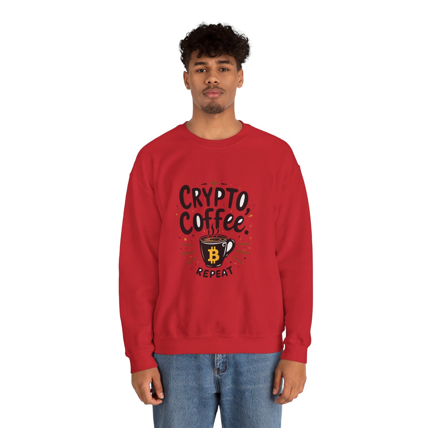 Crypto Coffee Repeat Sweatshirt - Unisex Heavy Blend™ Crewneck