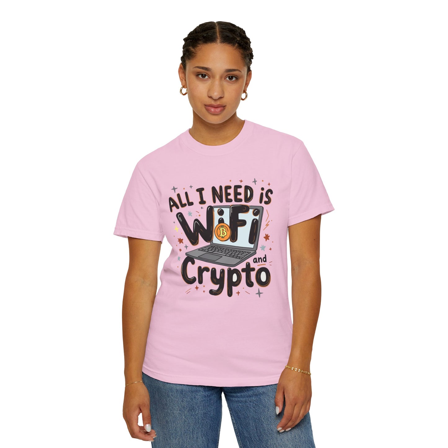 Bitcoin Wifi Unisex T-shirt, Cryptocurrency Tee, BTC Shirt, Digital Currency Top, Blockchain Apparel