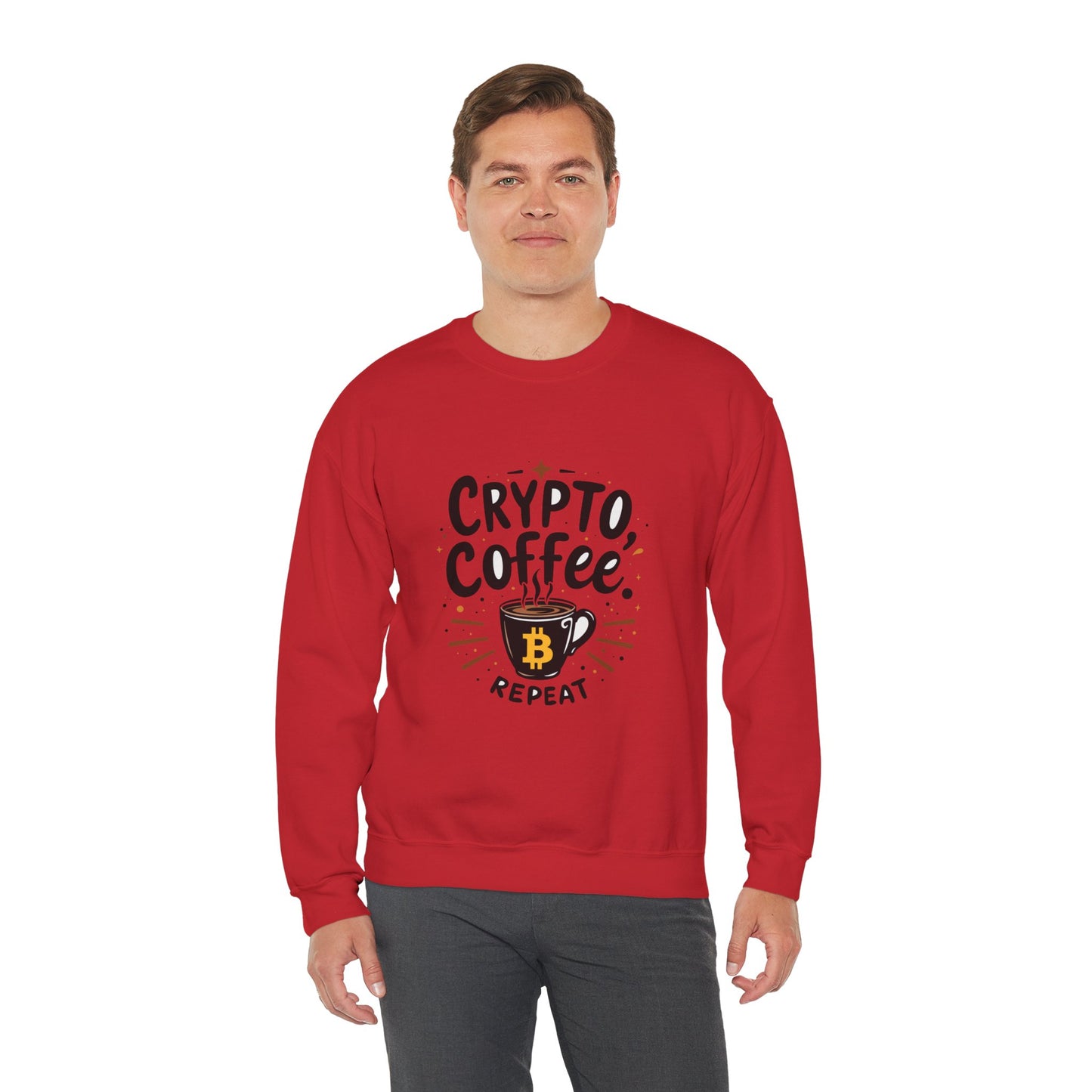 Crypto Coffee Repeat Sweatshirt - Unisex Heavy Blend™ Crewneck