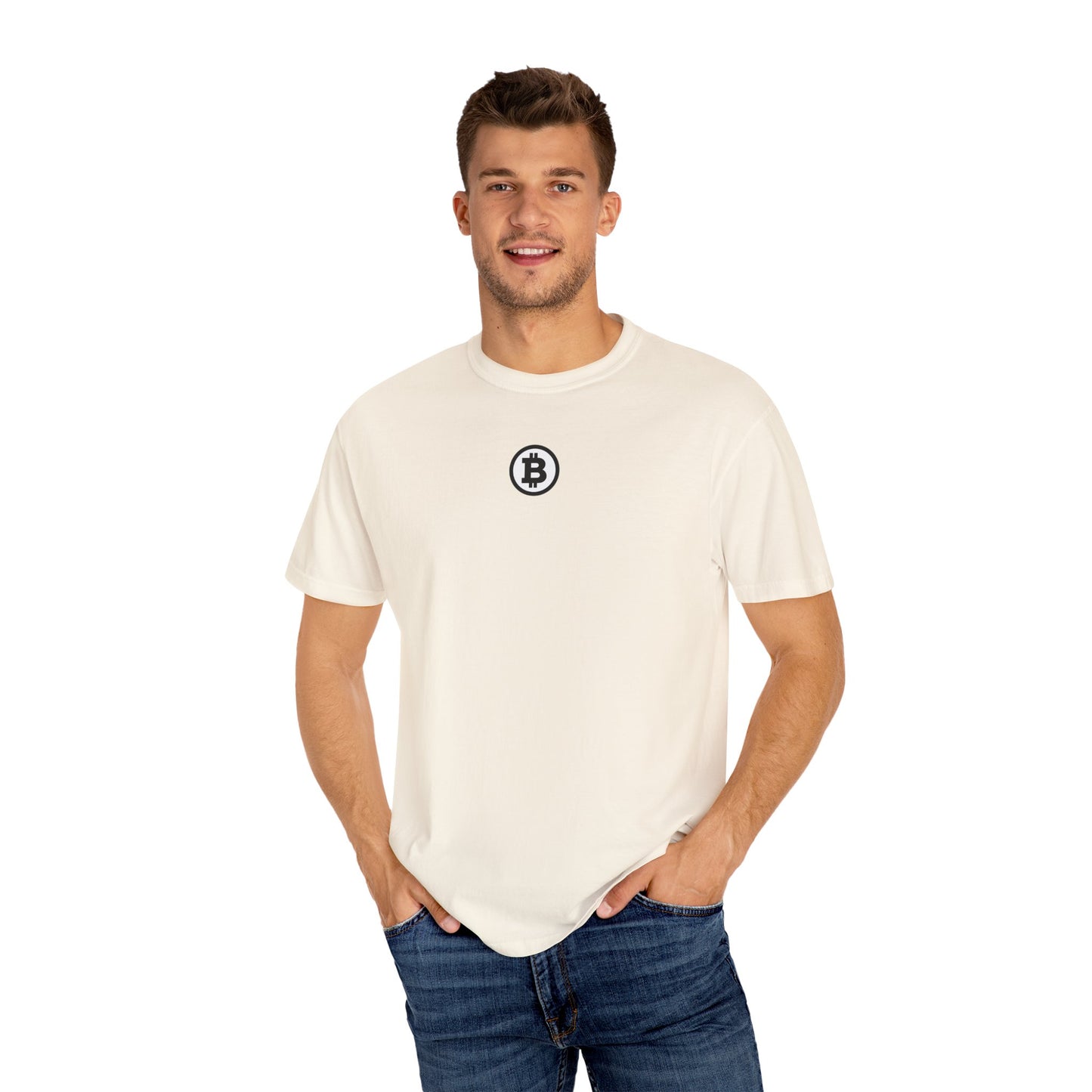 Bitcoin Unisex Garment-Dyed T-shirt, Cryptocurrency Tee, Gift for Bitcoin Enthusiasts, BTC Shirt, Finance Clothing, Digital Currency Top