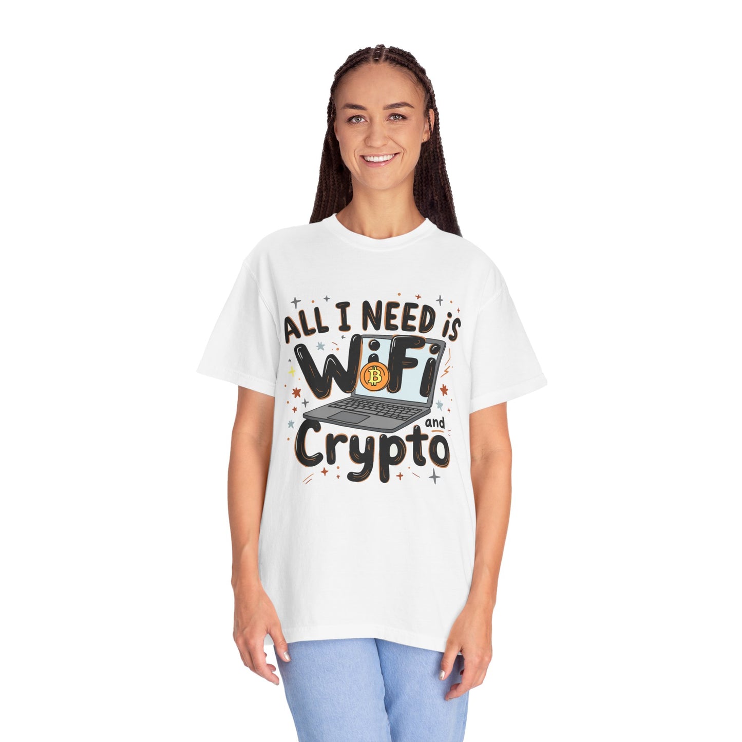 Bitcoin Wifi Unisex T-shirt, Cryptocurrency Tee, BTC Shirt, Digital Currency Top, Blockchain Apparel