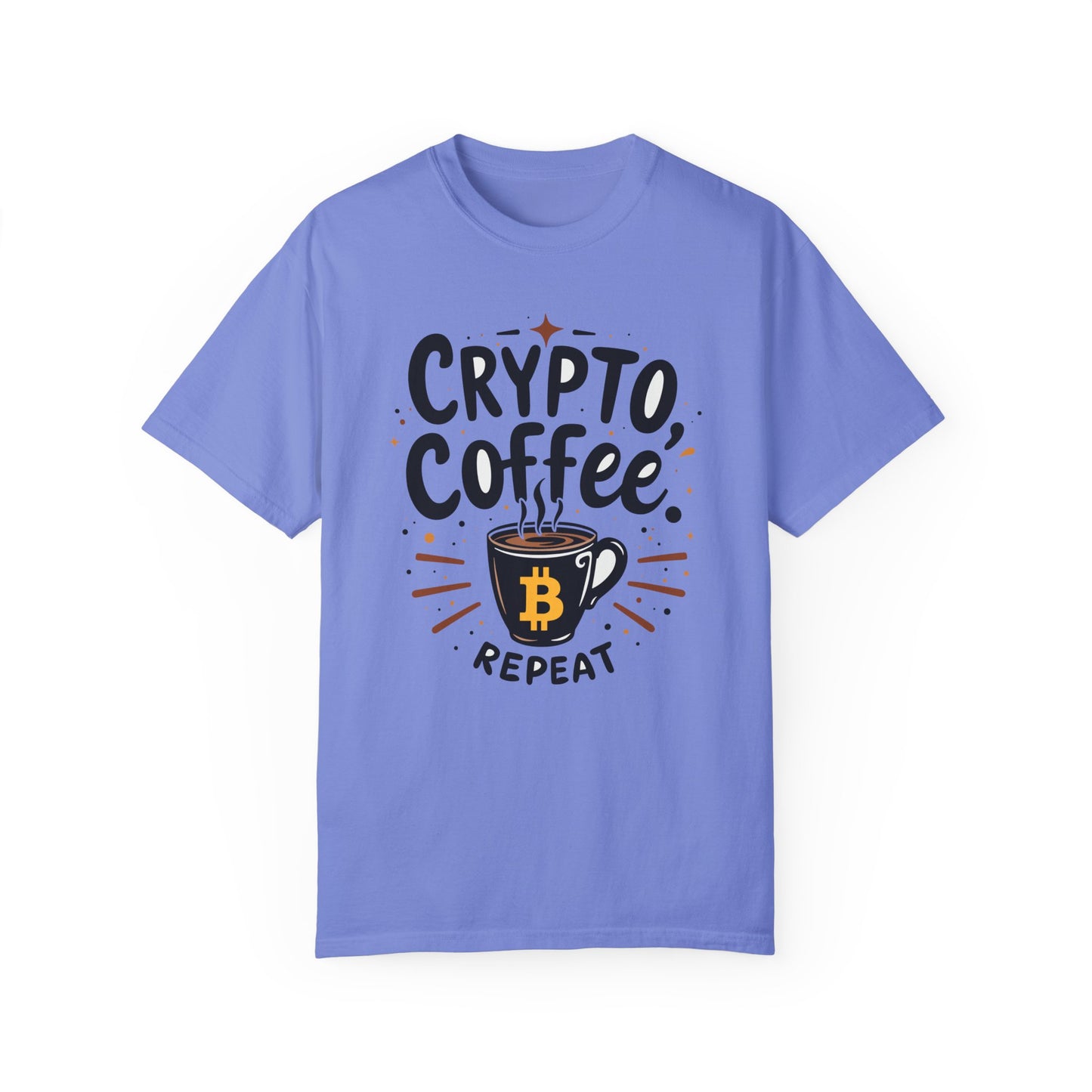 Bitcoin Crypto Coffee Unisex Tee, Cryptocurrency Tshirt, Bitcoin Lover Gift, Coffee Theme Shirt, Bitcoin Merch, Casual Top, Gift for Him,