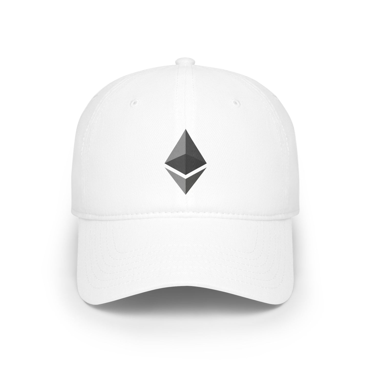 Ethereum Logo Low Profile Baseball Cap - Stylish Red Cap for Crypto Enthusiasts