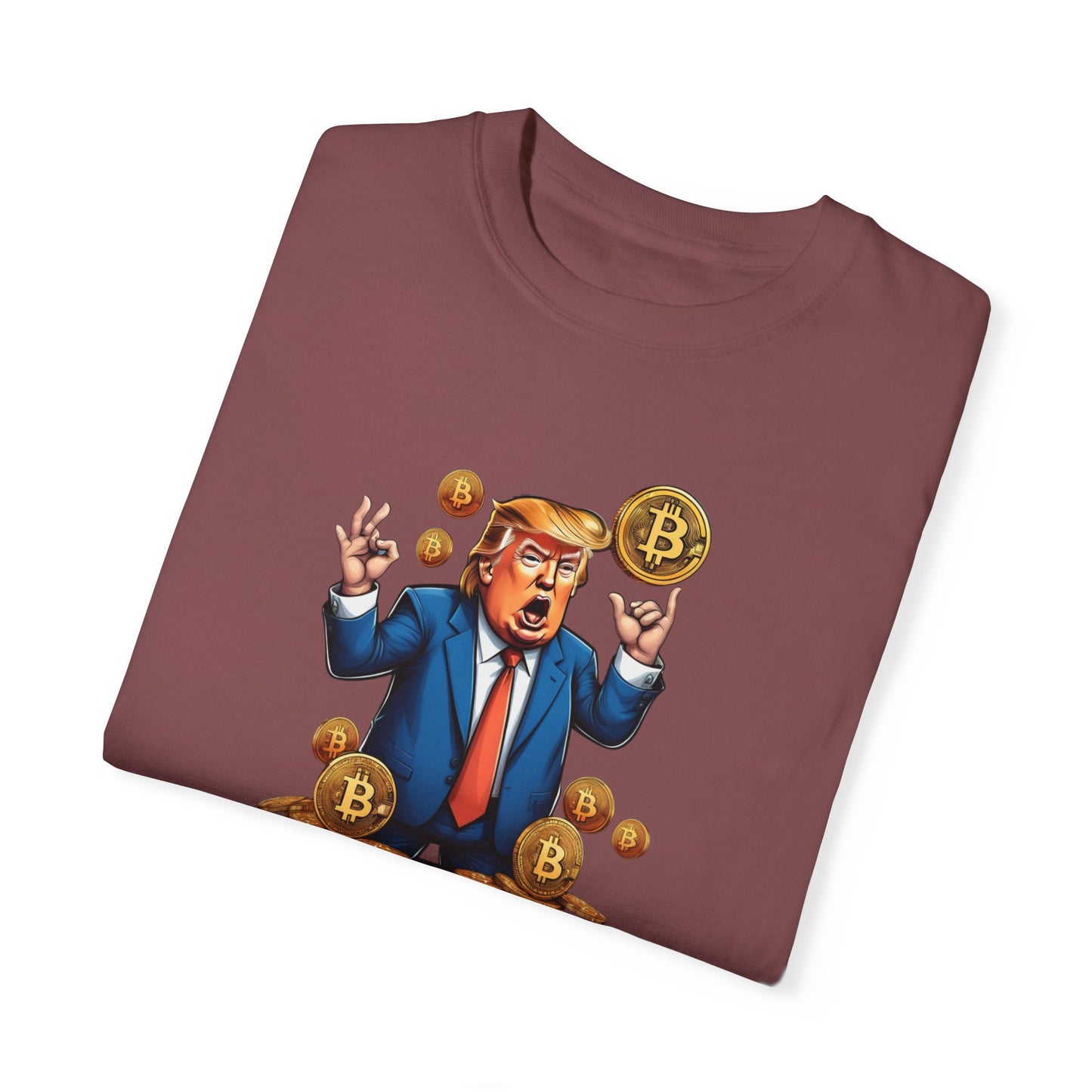 Bitcoin Trump Trust Unisex T-shirt, Political Graphic Tee, Crypto Supporter Clothing, Gift for Bitcoin Enthusiasts, USA President Fan Shirt