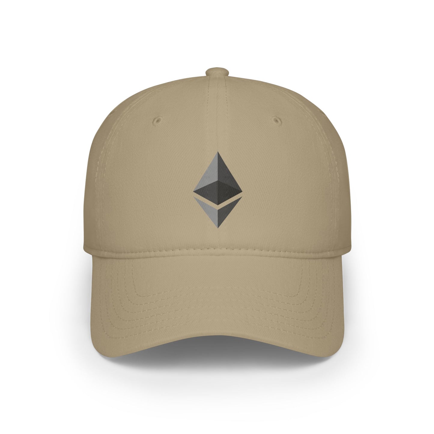 Ethereum Logo Low Profile Baseball Cap - Stylish Red Cap for Crypto Enthusiasts