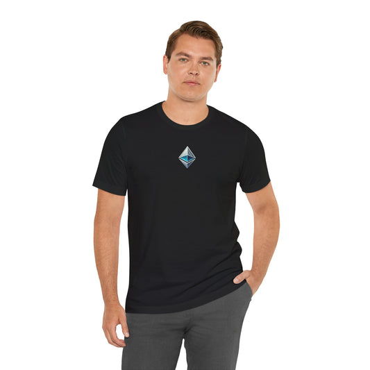 Ethereum Unisex Tee, Blockchain Cryptocurrency Shirt, Ether ETH Gift, Decentralized dApps Top, Crypto Enthusiast Apparel, Programmer T-Shirt