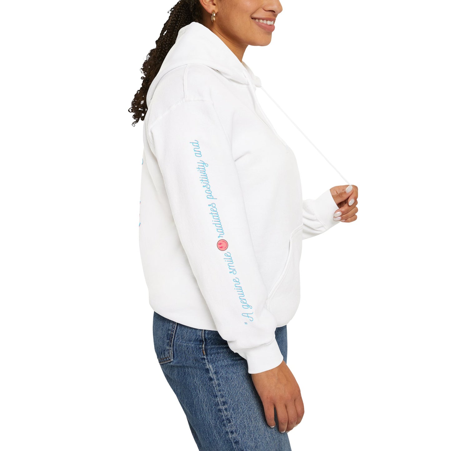 Floristic Hoodies - Genuine Smile Positive Energy Heavy Blend Hoodie