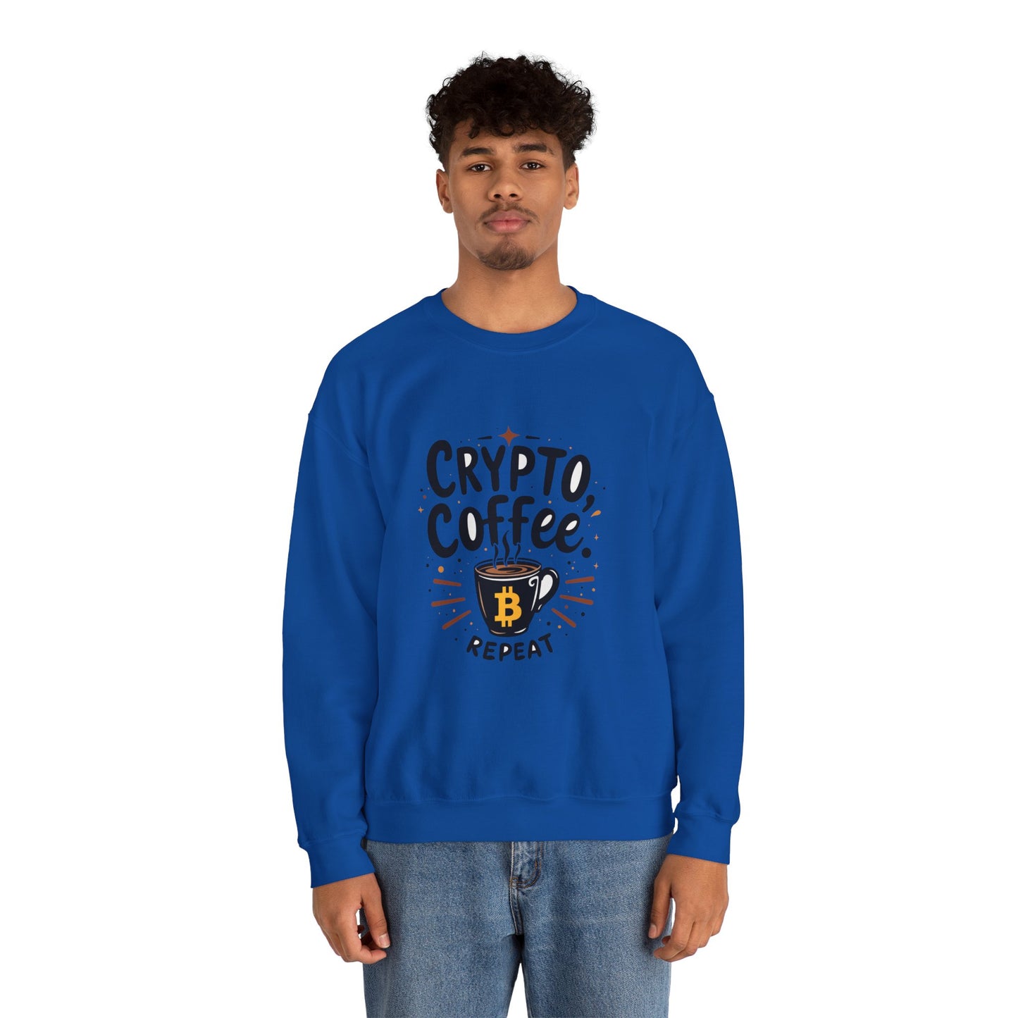 Crypto Coffee Repeat Sweatshirt - Unisex Heavy Blend™ Crewneck