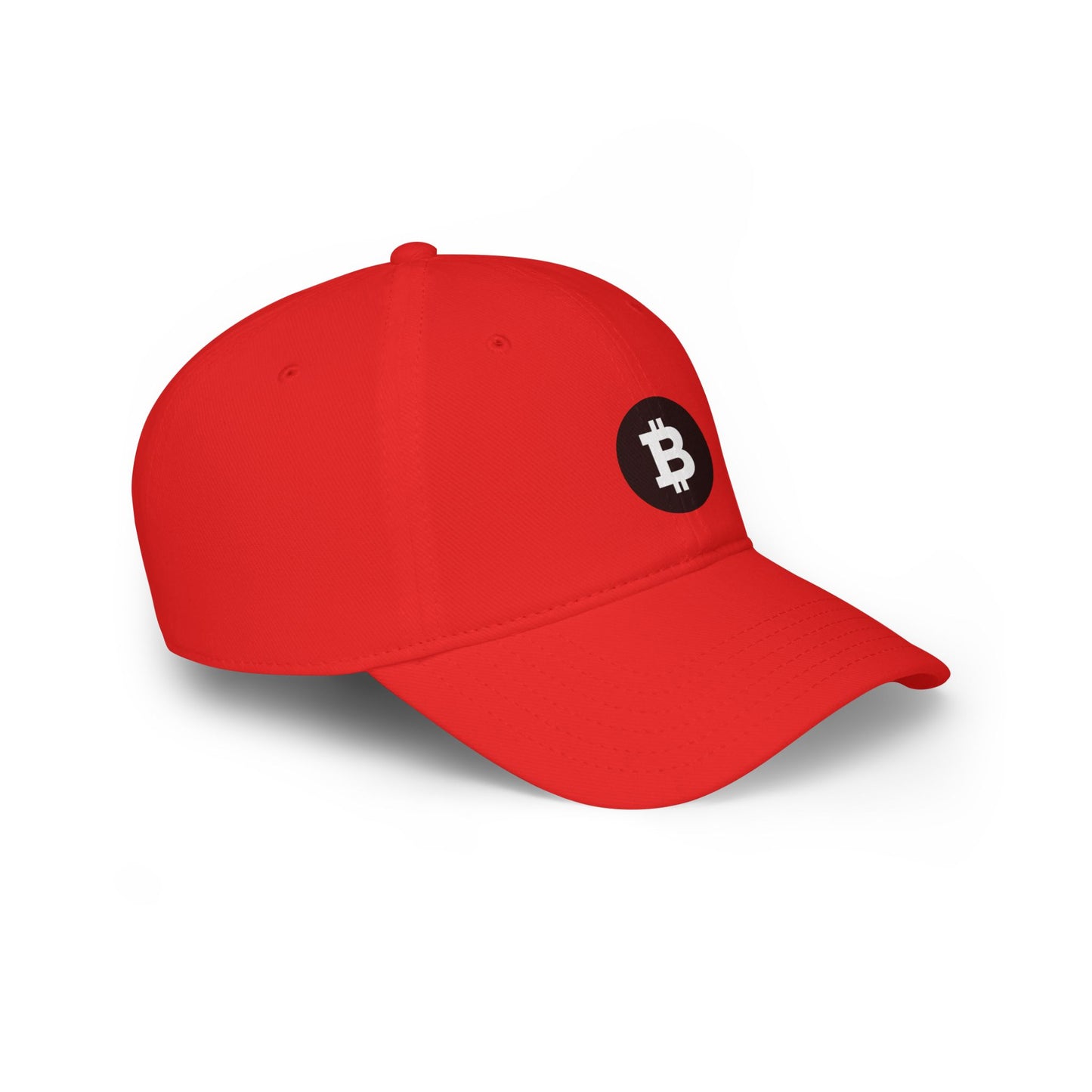 Bitcoin Low Profile Baseball Cap - Casual Red Hat for Cryptocurrency Enthusiasts