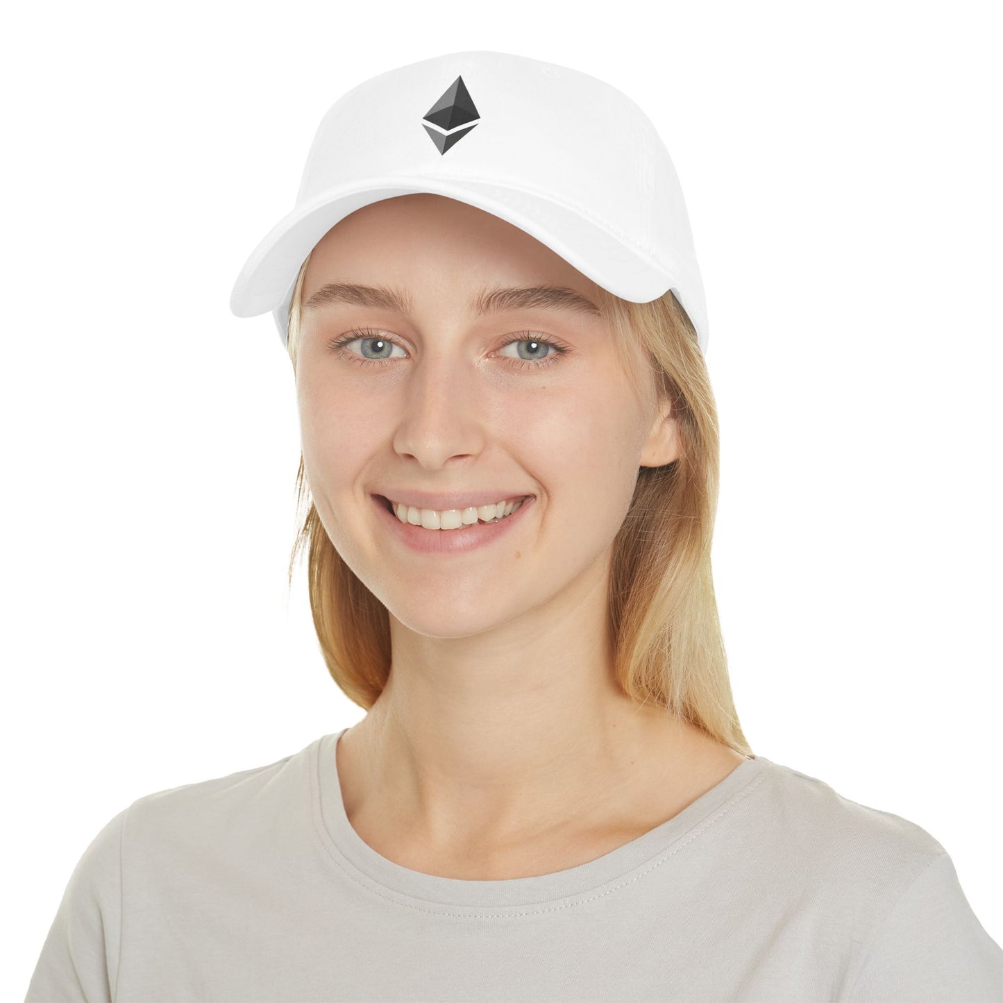 Ethereum Logo Low Profile Baseball Cap - Stylish Red Cap for Crypto Enthusiasts