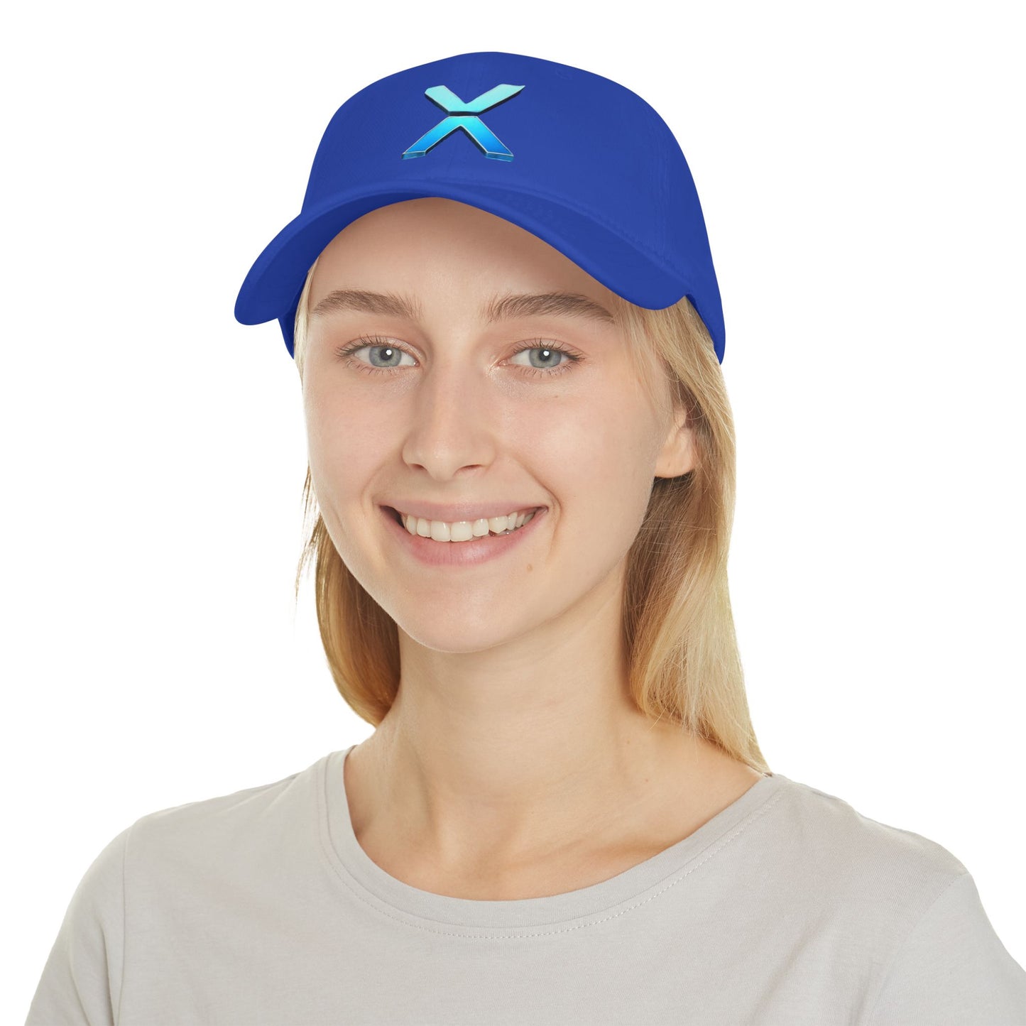 Low Profile Baseball Cap with Blue X Logo - Perfect for Casual Days and Outdoor Events