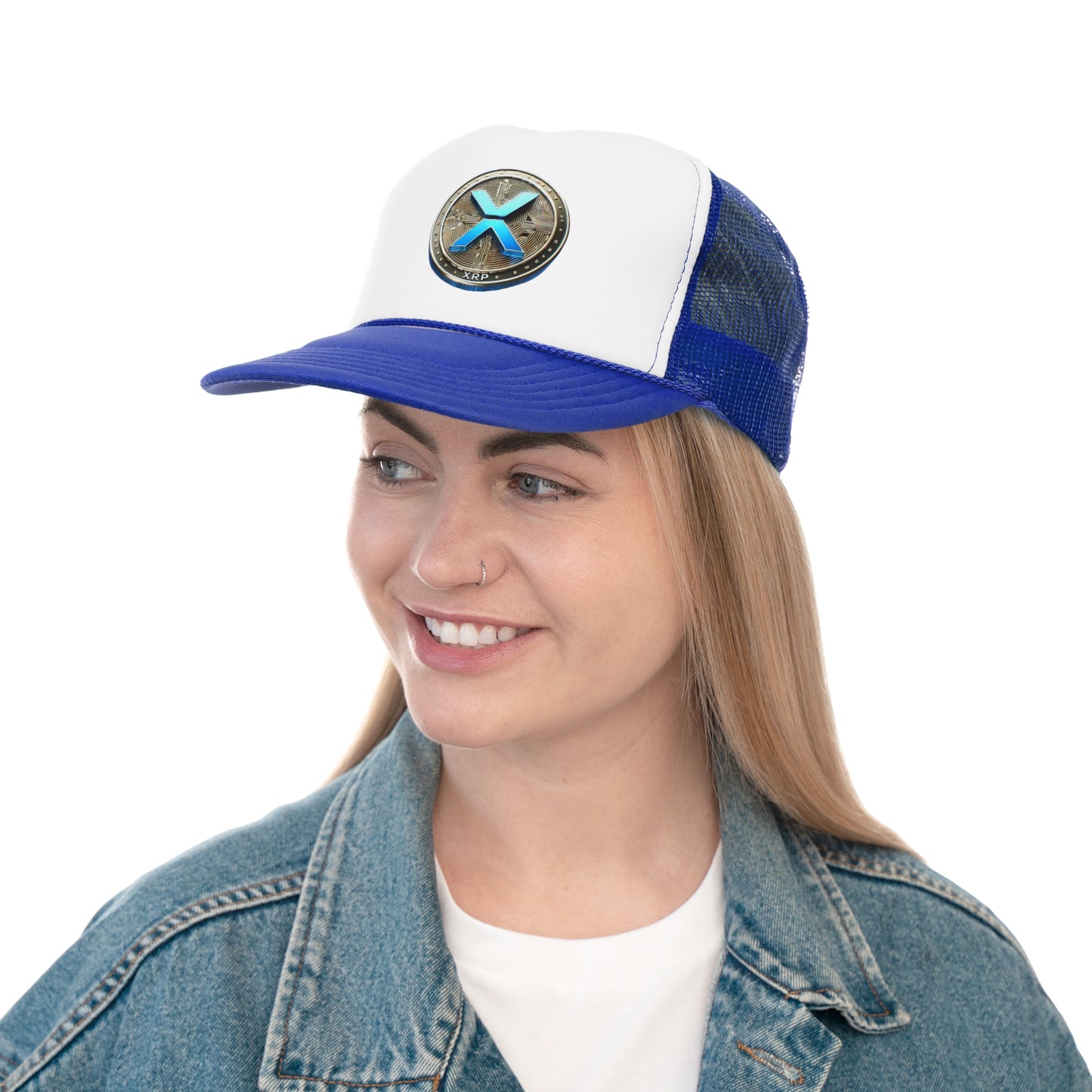 XRP Cryptocurrency Trucker Cap - Stylish Mesh Hat for Crypto Enthusiasts